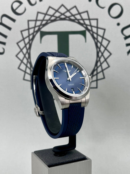 2025 Longines Conquest Automatic - 2 x OEM Straps - 38mm - Mint -L3.720.4.92.9