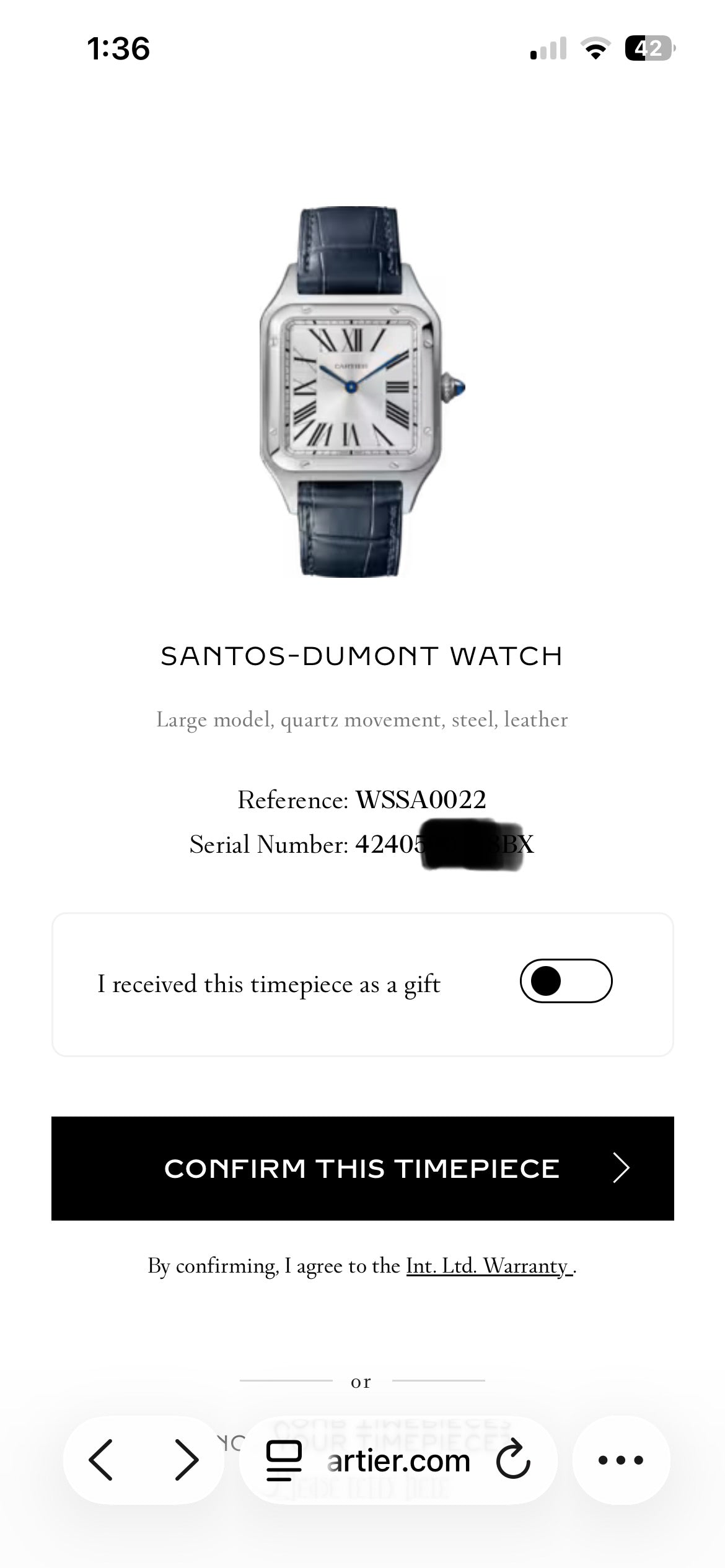 2022 Cartier Santos Dumont WSSA0022 Ref 4240 Full Set