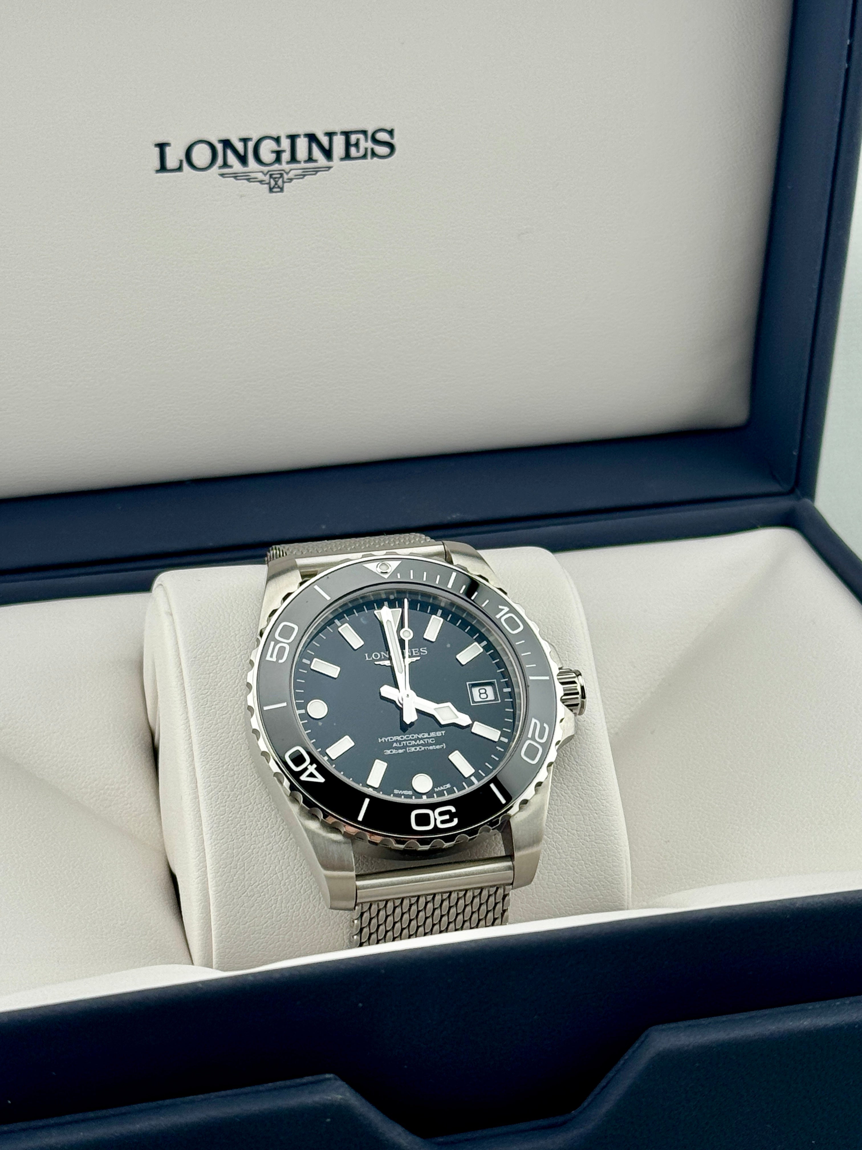 2026 Longines Hydroconquest Auto 39mm L3.779.4.90.6 Full Set + Warranty to 2031