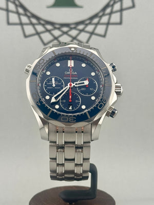 2017 Omega Seamaster Diver 300 Chrono 44mm 212.30.44.50.03.001 Full Set PX Poss
