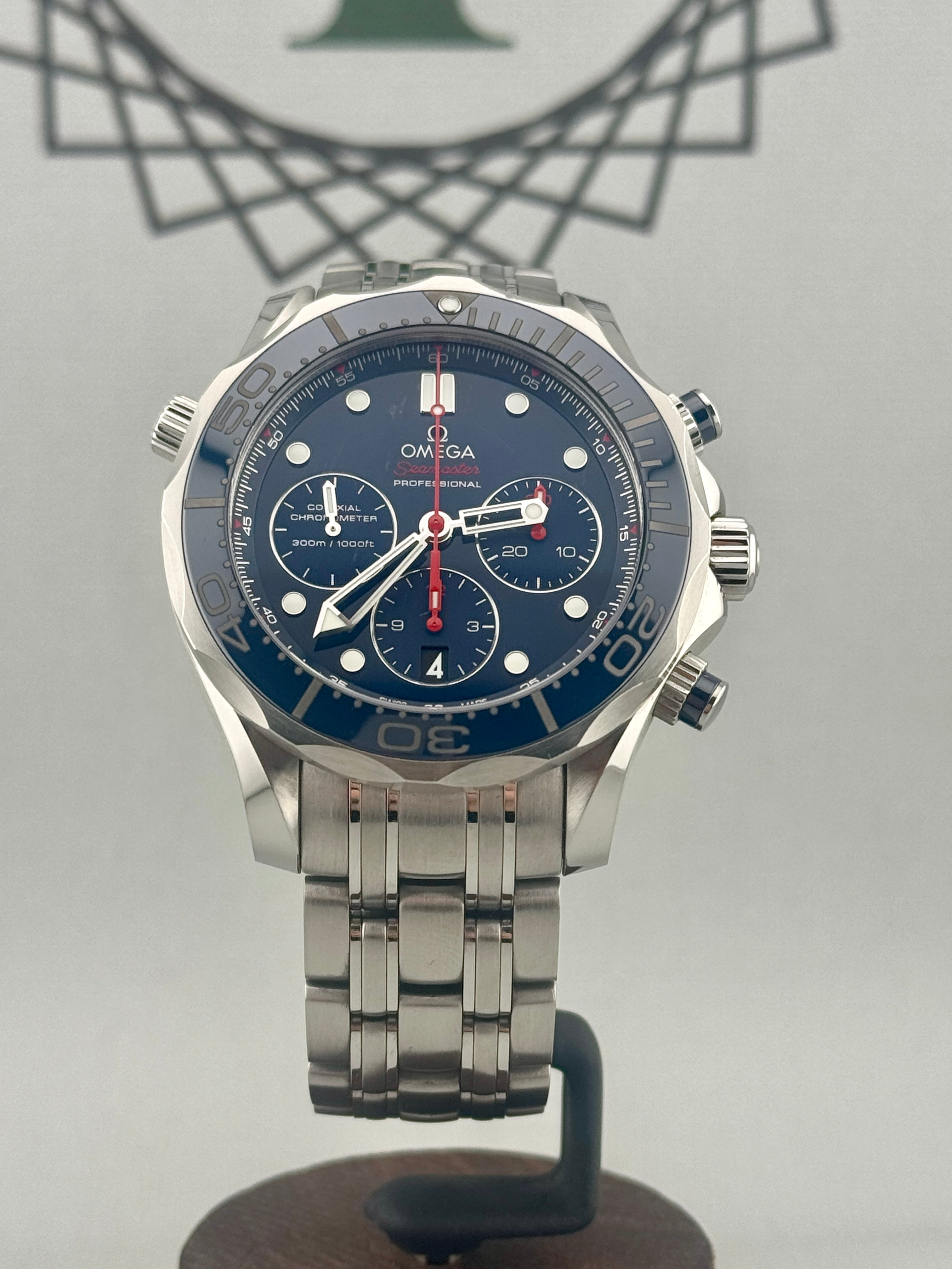 2017 Omega Seamaster Diver 300 Chrono 44mm 212.30.44.50.03.001 Full Set PX Poss