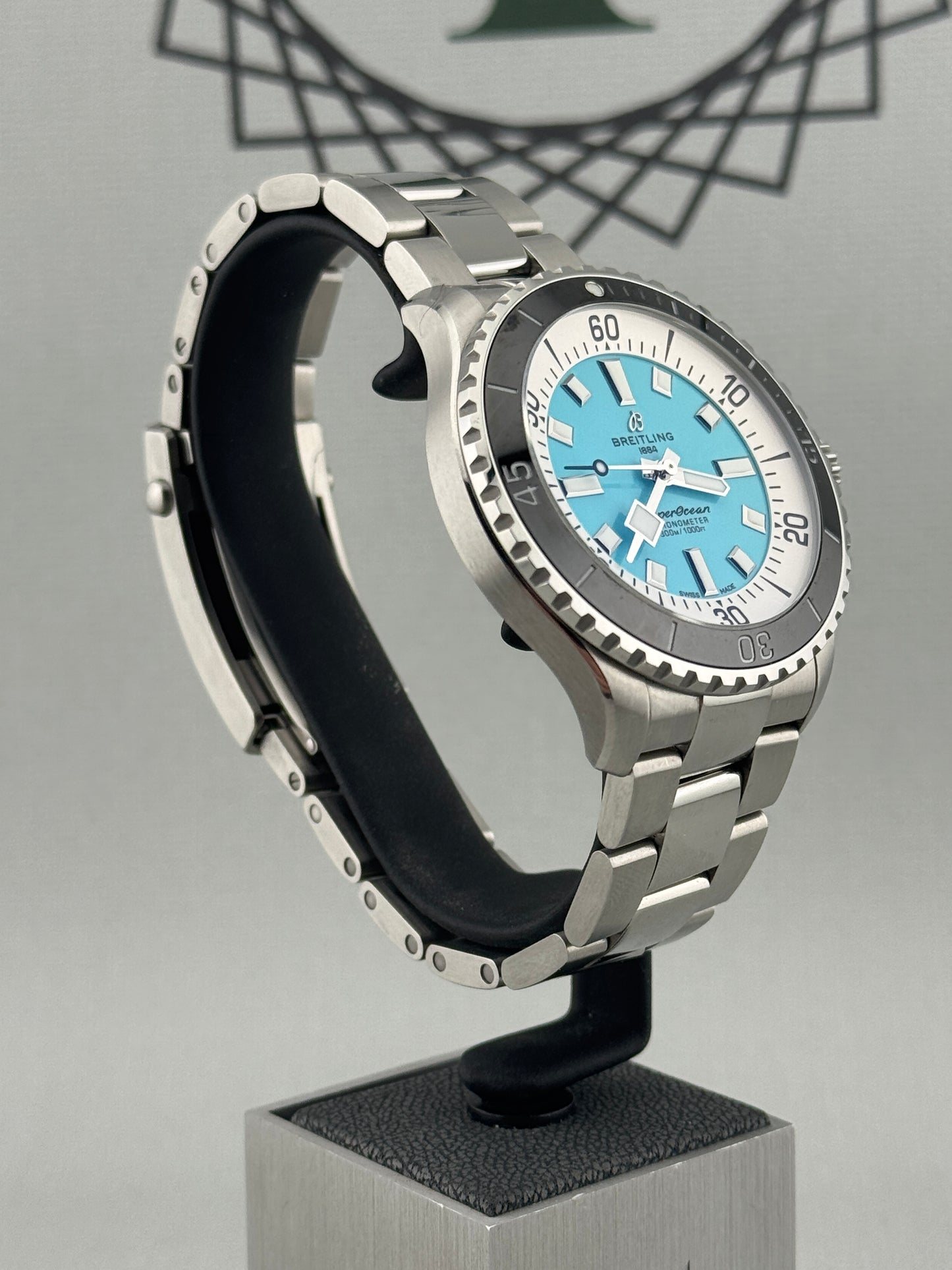 2022 Breitling Superocean Automatic Turquoise 44m A17376 Full Set PX Welcome
