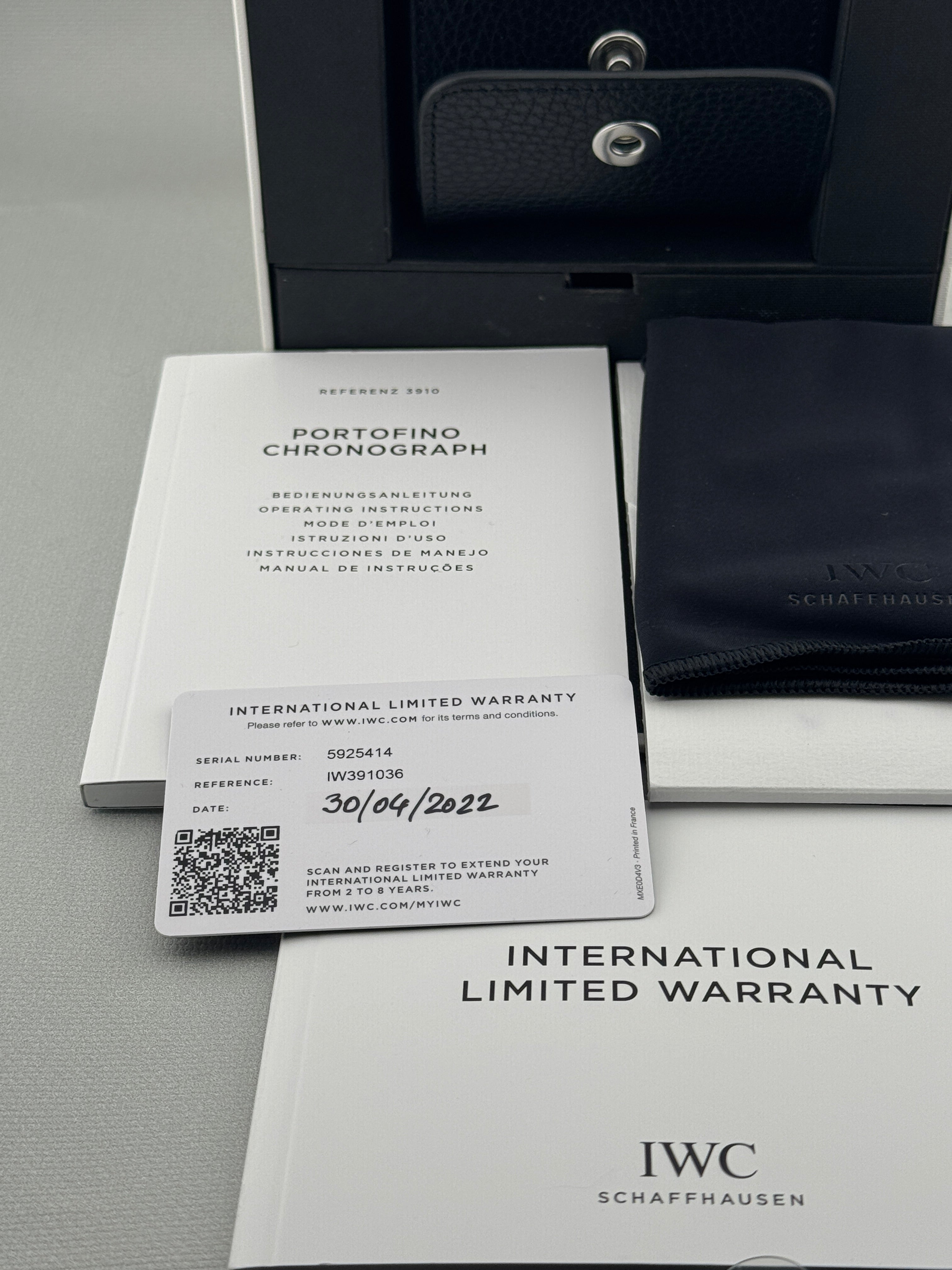 2022 IWC PORTOFINO Chronograph IW391306 42mm Full Set Px & Finance Poss
