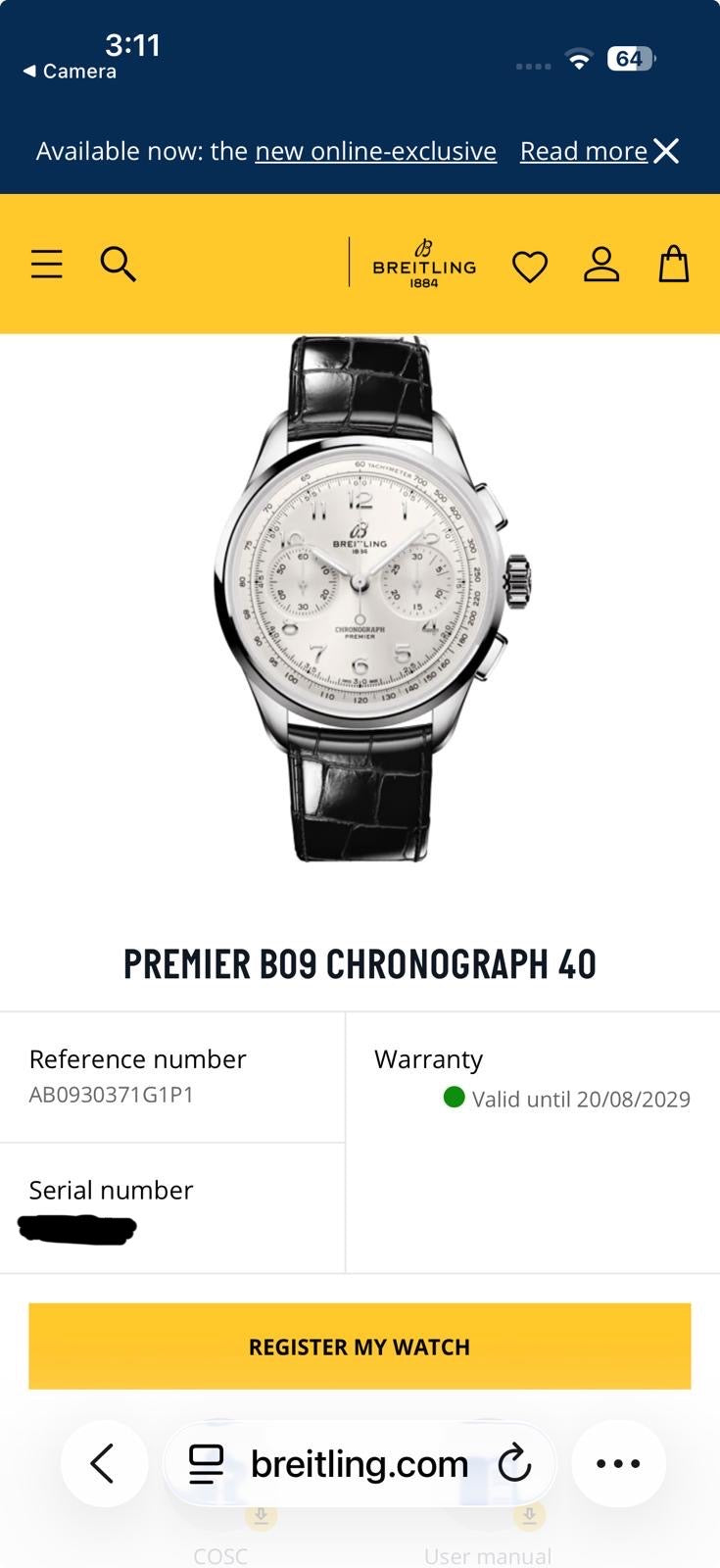 2025 Christopher Ward C1 Bel Canto Azzuro 41mm Full Set Part X/Finance Pos