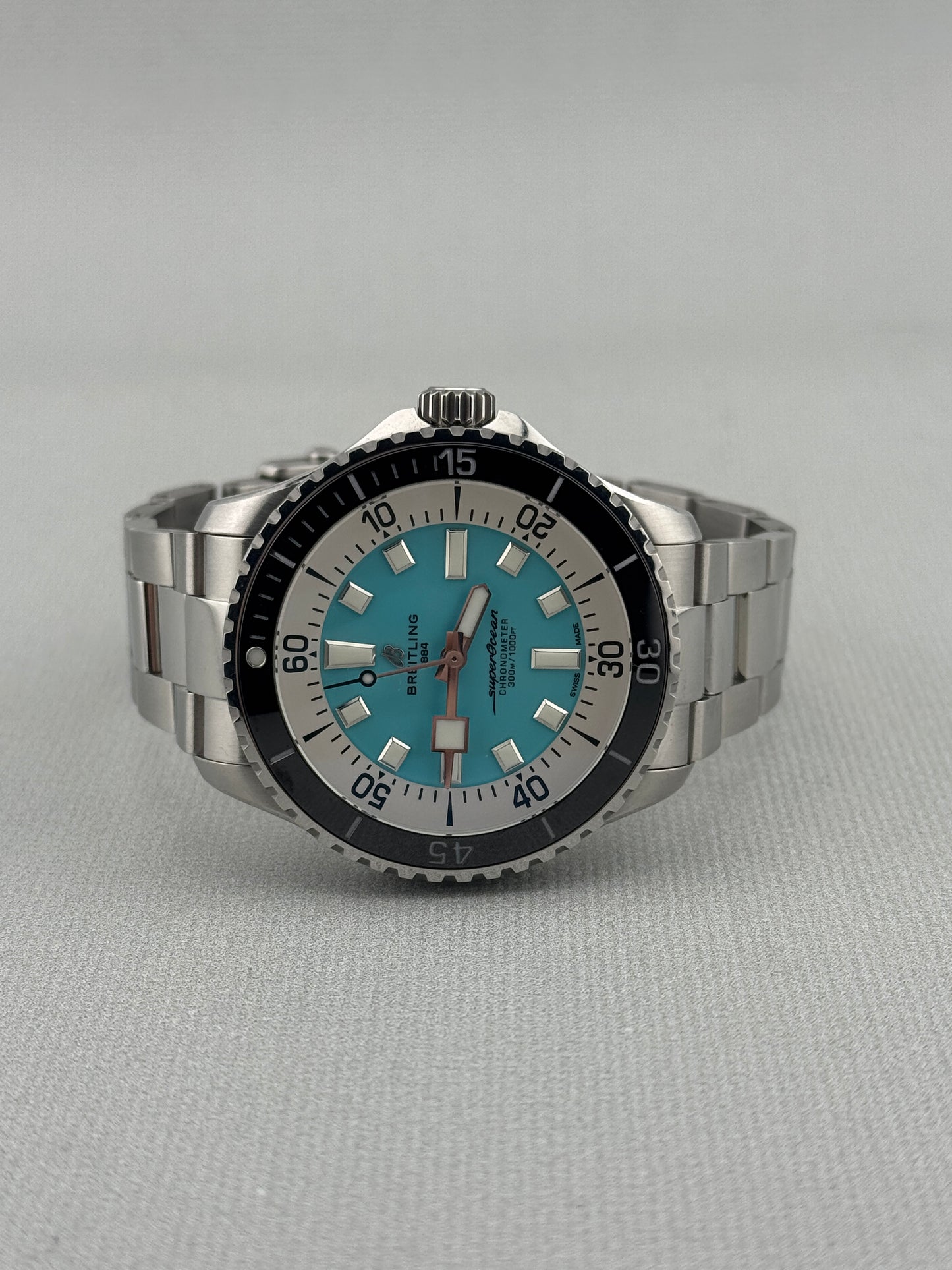 2022 Breitling Superocean Automatic Turquoise 44m A17376 Full Set PX Welcome