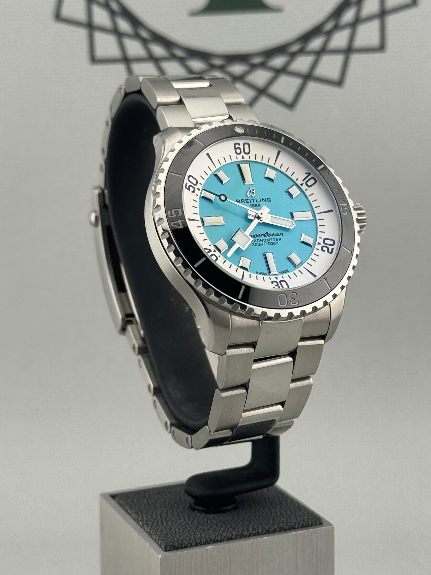2022 Breitling Superocean Automatic Turquoise 44m A17376 Full Set PX Welcome
