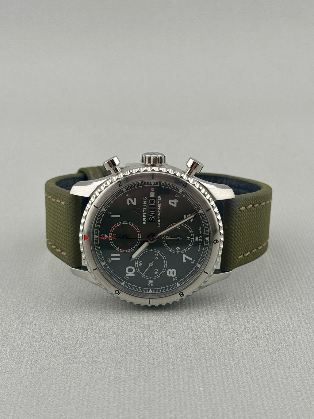 2022 Breitling Aviator 8 Curtiss Warhawk Chrono 43mm Green Dial A13316 Full Set