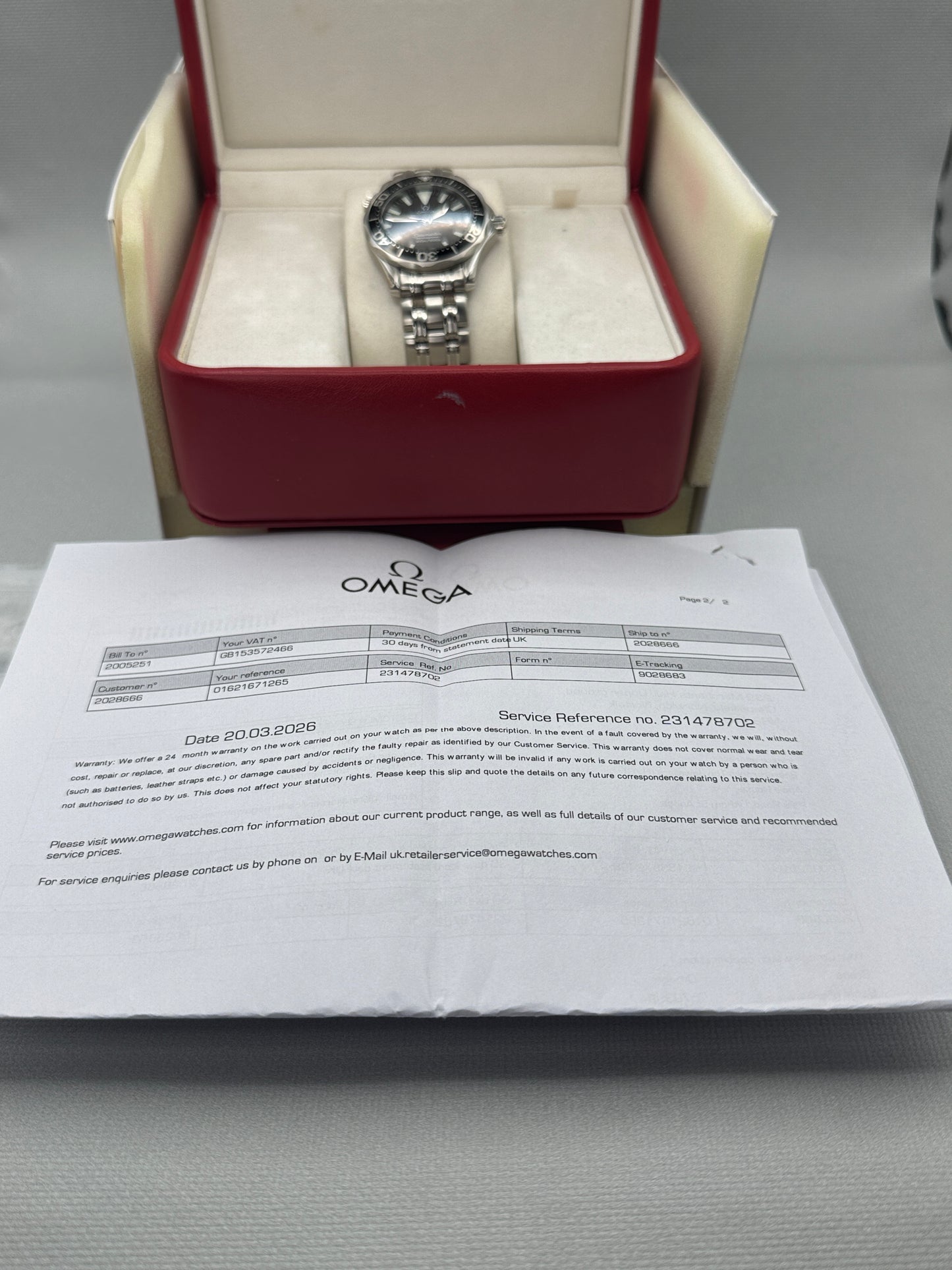 Omega Seamaster 300m 2262.50 36mm Serviced Quartz Full Set PX Welcome