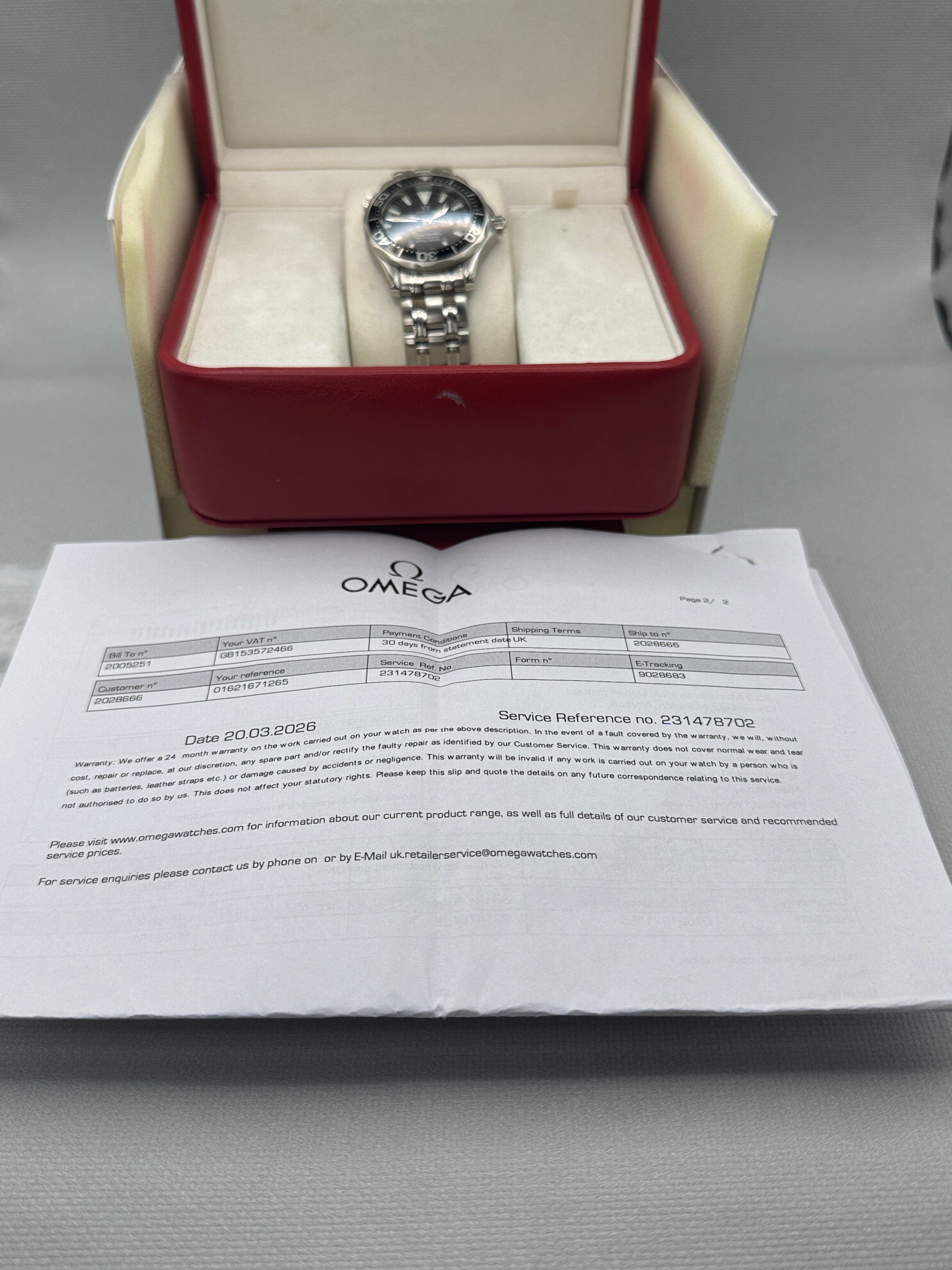Omega Seamaster 300m 2262.50 36mm Serviced Quartz Full Set PX Welcome