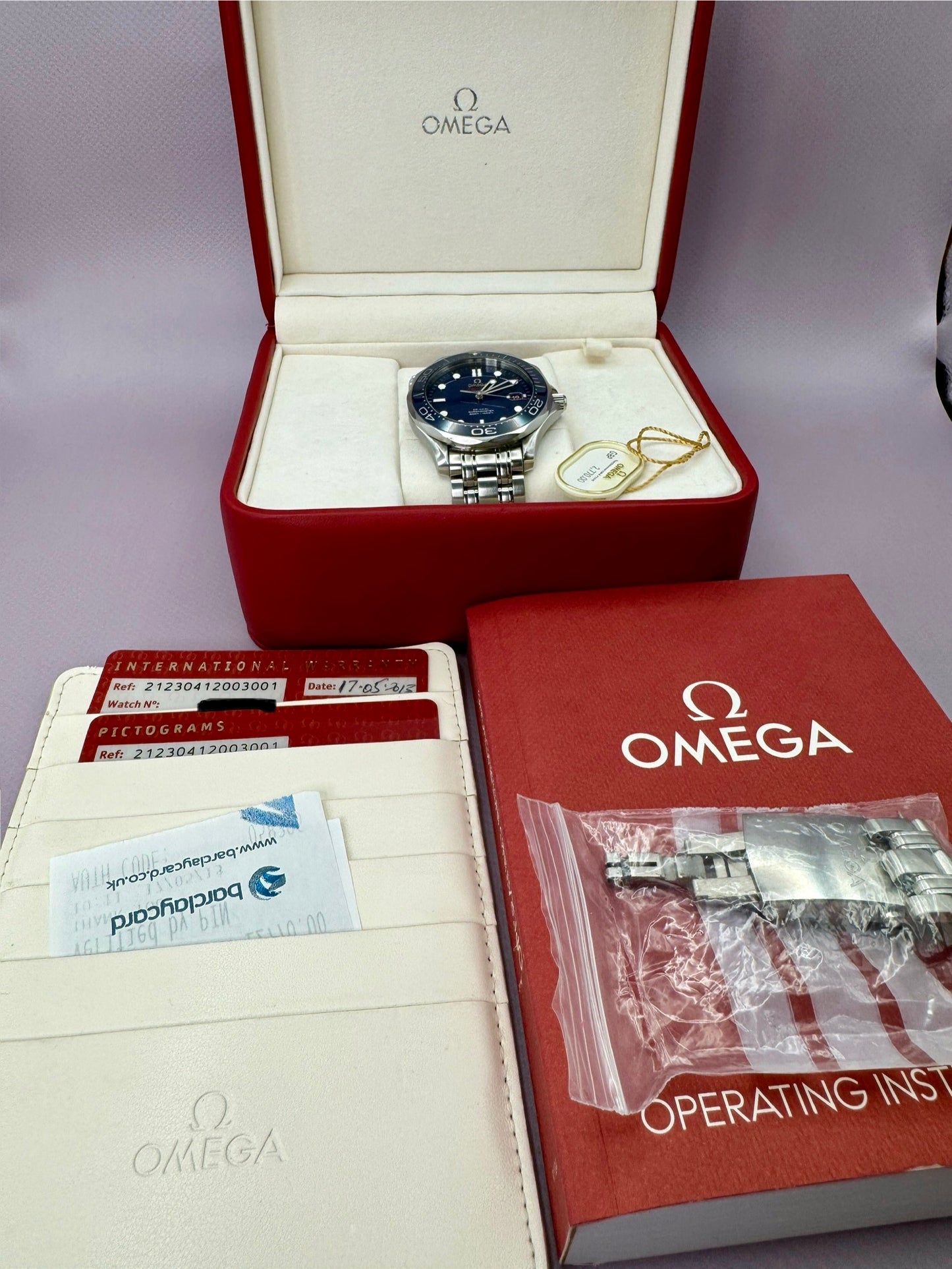 2013 Omega Seamaster Blue Dial -212.30.41.20.03.001 -41mm -Full Set