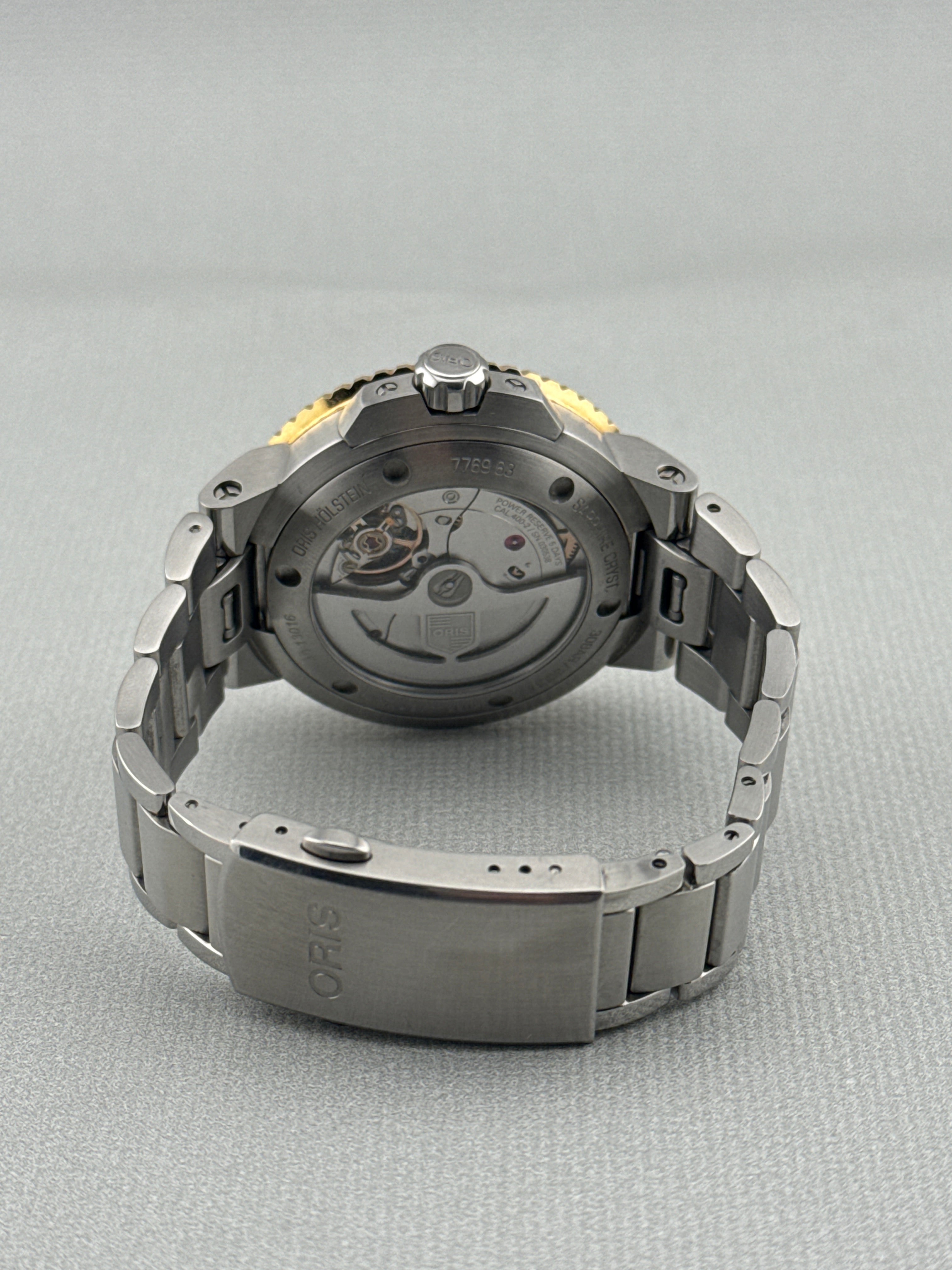 2024 Oris Mens Aquis Date Steel & Gold Auto Calibre 400 Blue 41.5mm Full Set