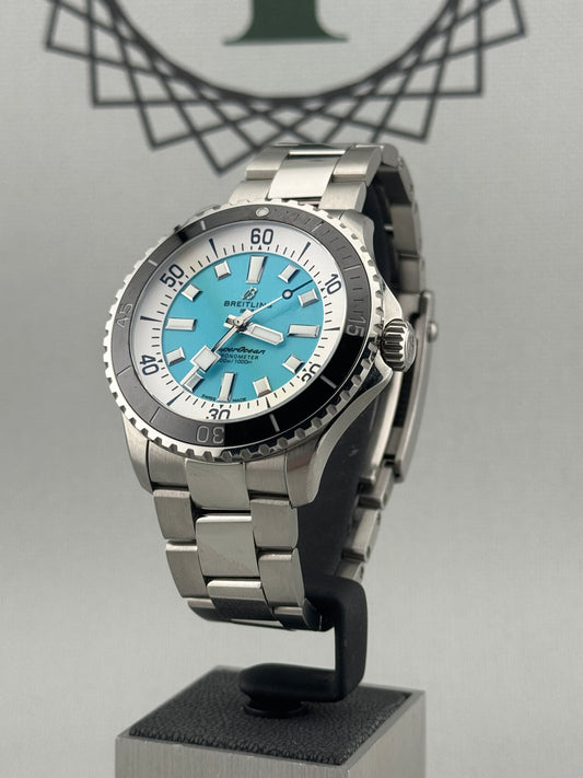 2022 Breitling Superocean Automatic Turquoise 44m A17376 Full Set PX Welcome
