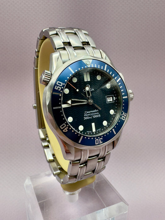 2003 OMEGA Seamaster Blue Unisex Watch - 2561.80 - 36mm - Wavey Dial - Full set