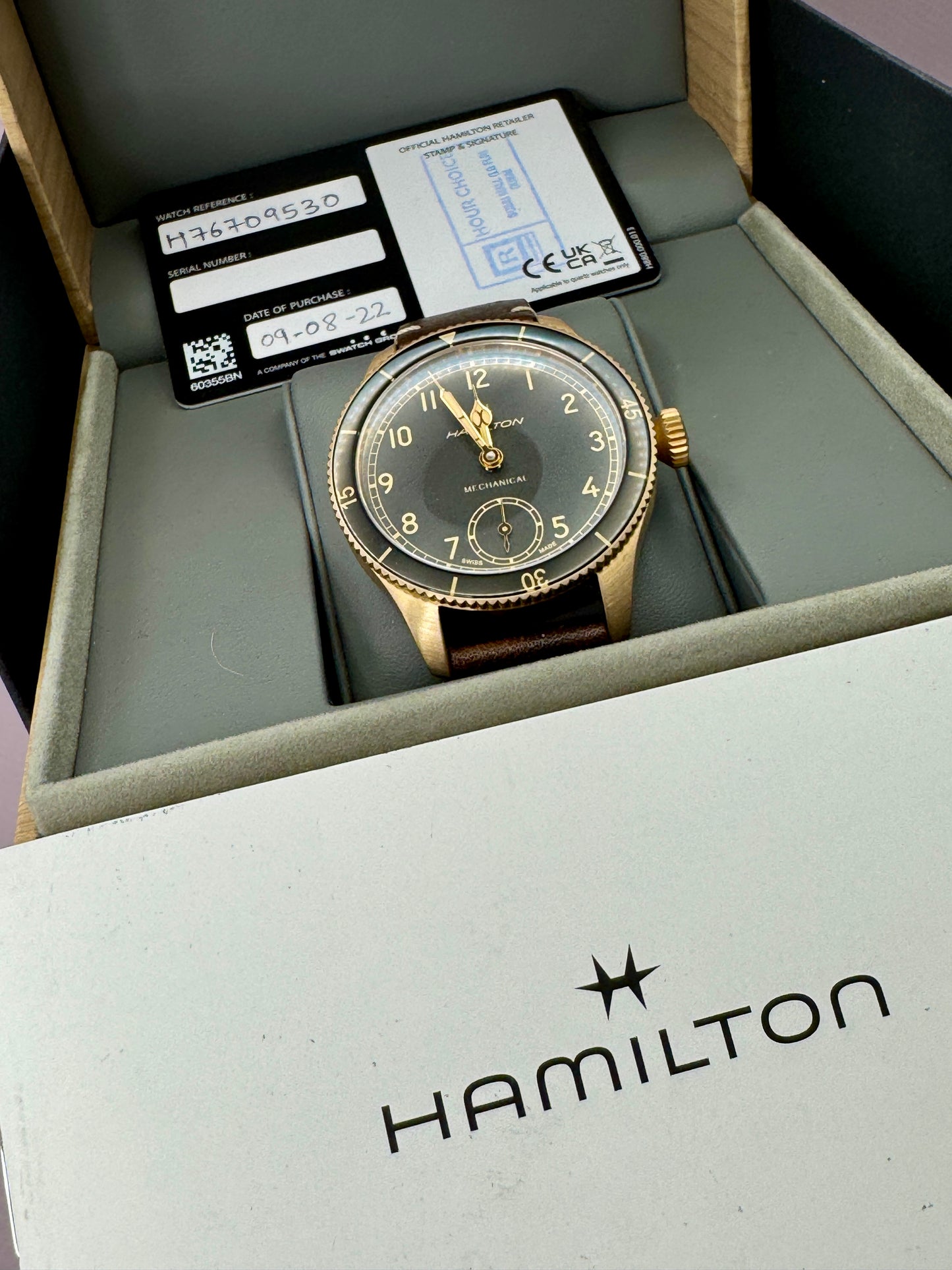 2022 Hamilton Khaki Aviation Pilot Pioneer -H76709530 -43mm -Bronze -Full Set