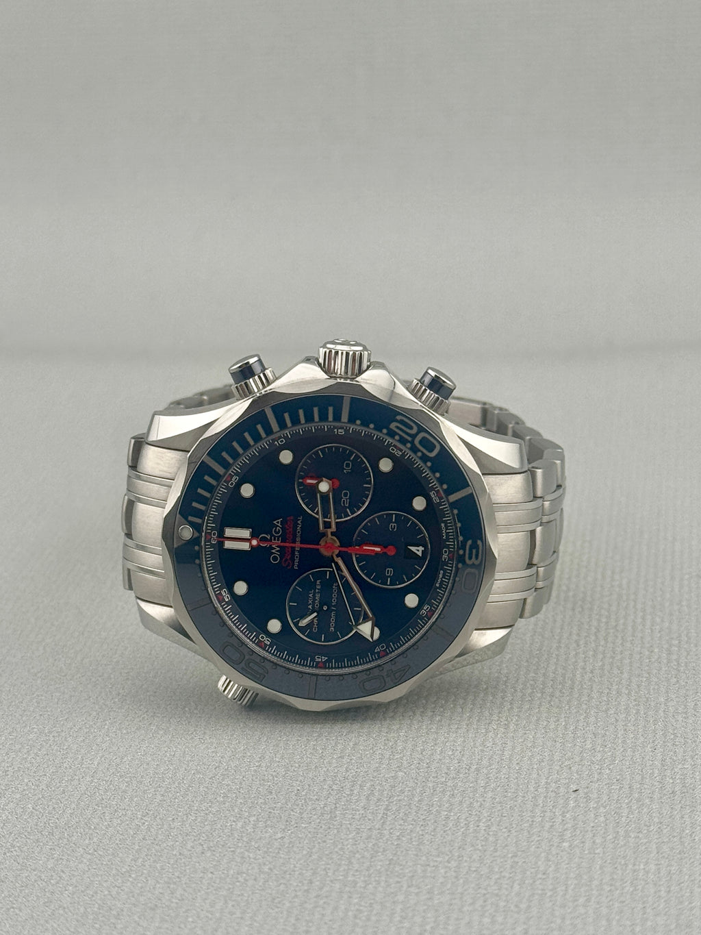 2017 Omega Seamaster Diver 300 Chrono 44mm 212.30.44.50.03.001 Full Set PX Poss