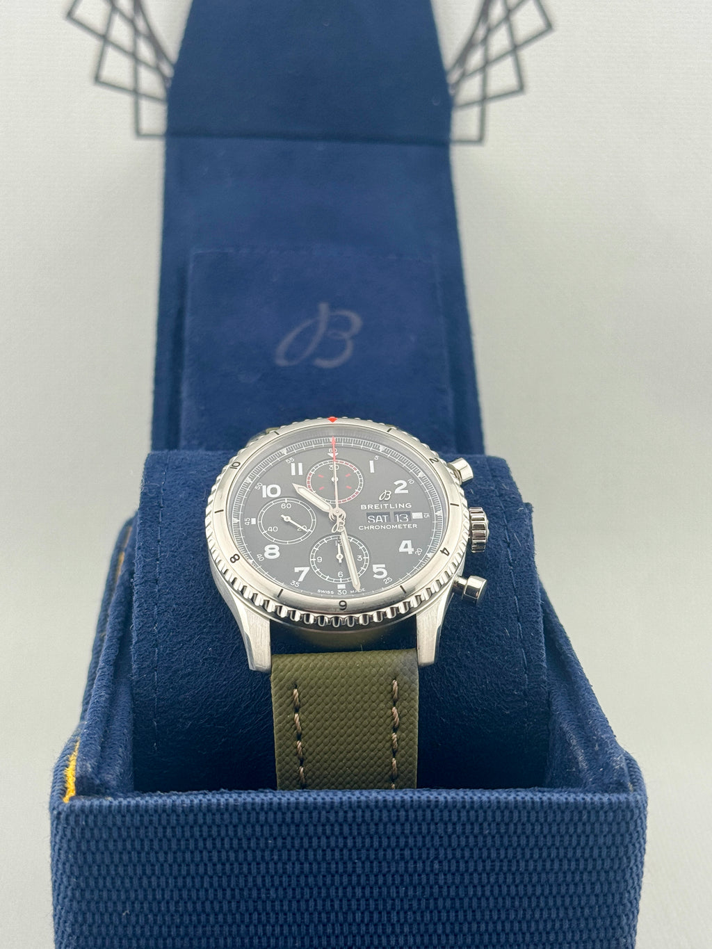 2022 Breitling Aviator 8 Curtiss Warhawk Chrono 43mm Green Dial A13316 Full Set