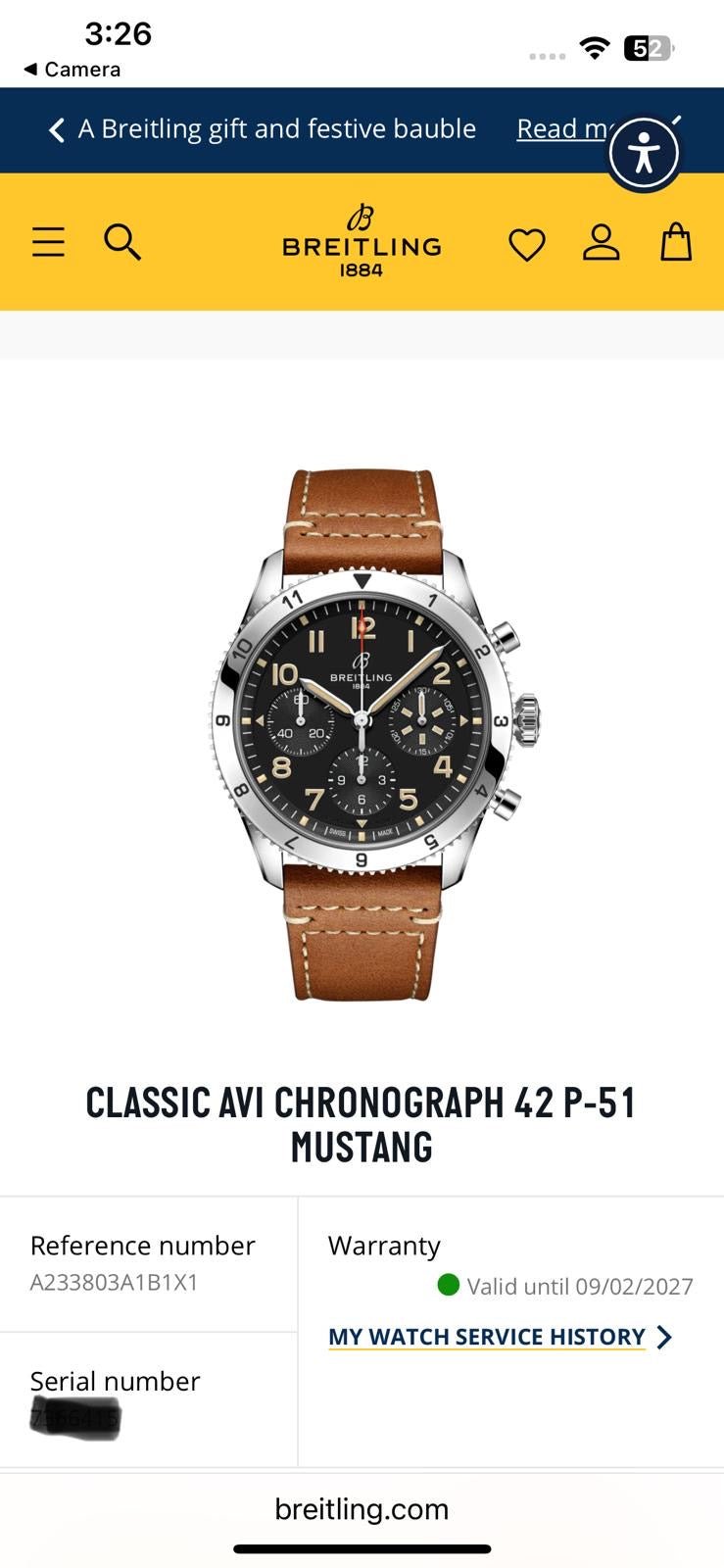 2025 Breitling Classic AVI Chrono 42P - 51 Mustang - A23380 - 42mm - PX Welcome - TimeTribe