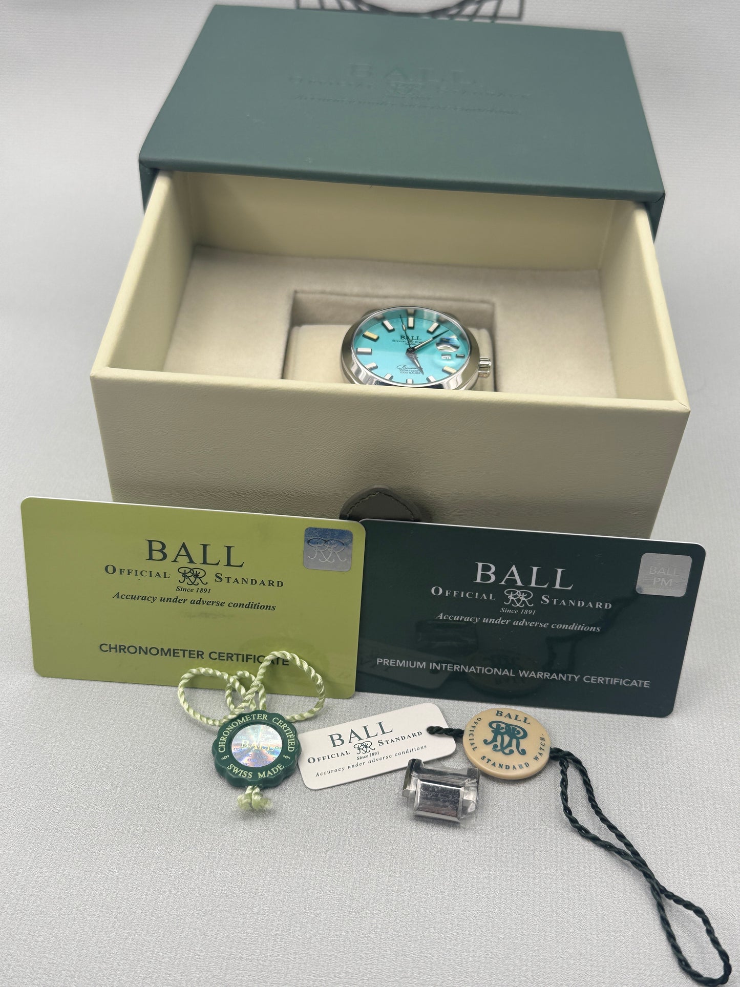 2025 BALL Engineer Marvelite Chronometer NM9026C-S44CJ-TQR SW07216 Full Set
