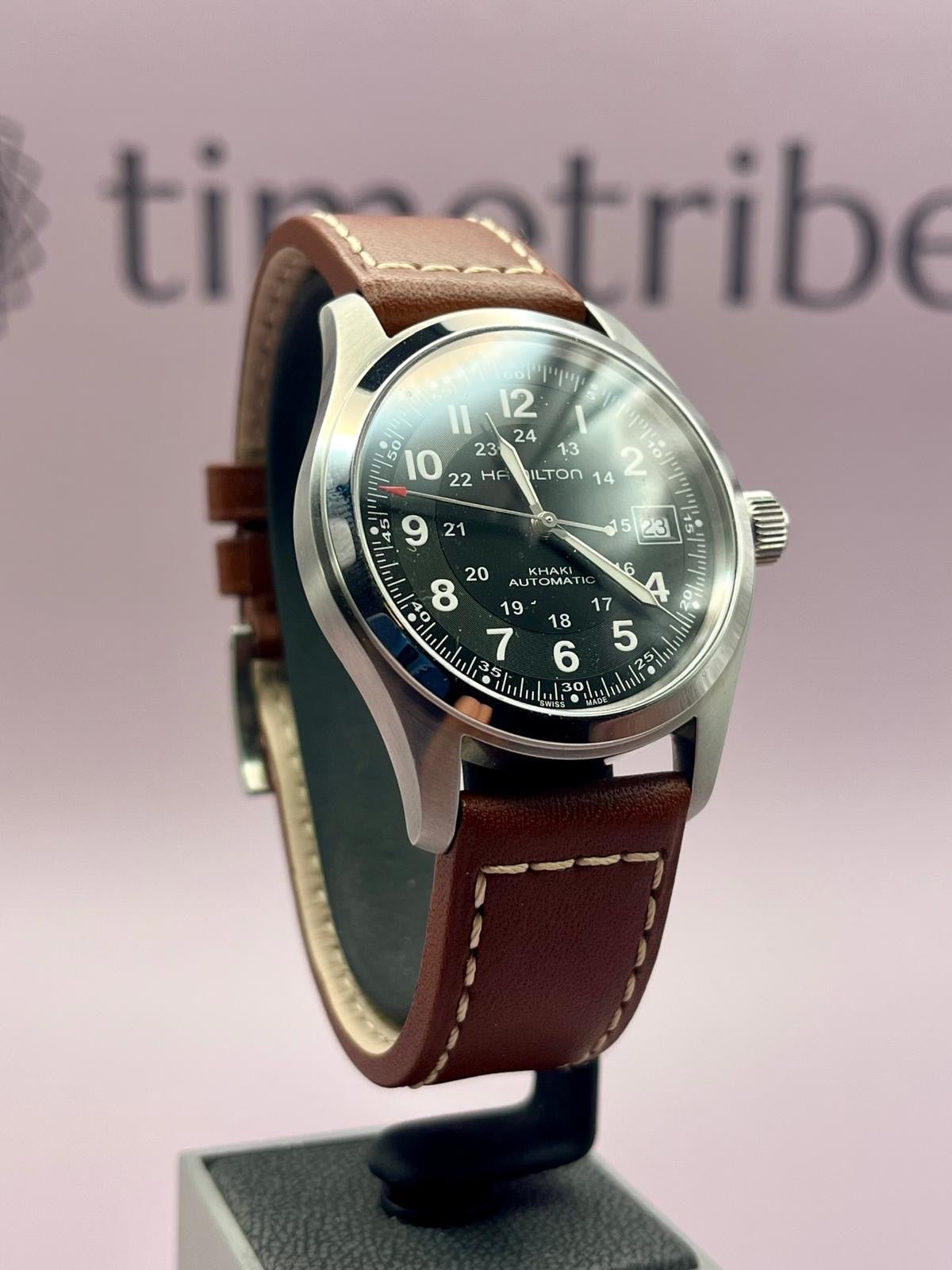 Hamilton Khaki Field Men's Watch Brown Leather Strap - H70455533 - 38mm - TimeTribe