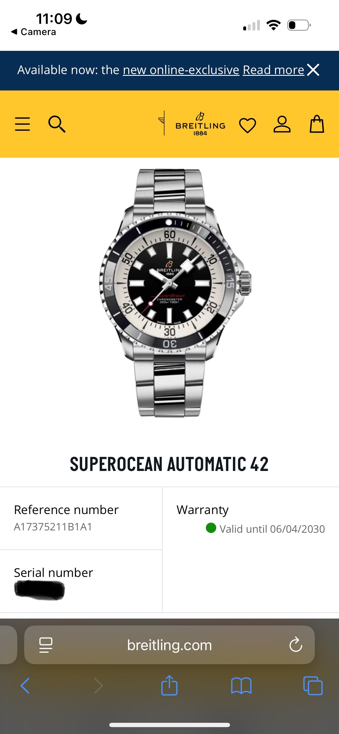 2026 Breitling Super Ocean 42mm A17375 Full Set Warranty to 2030 PX/Finance Pos