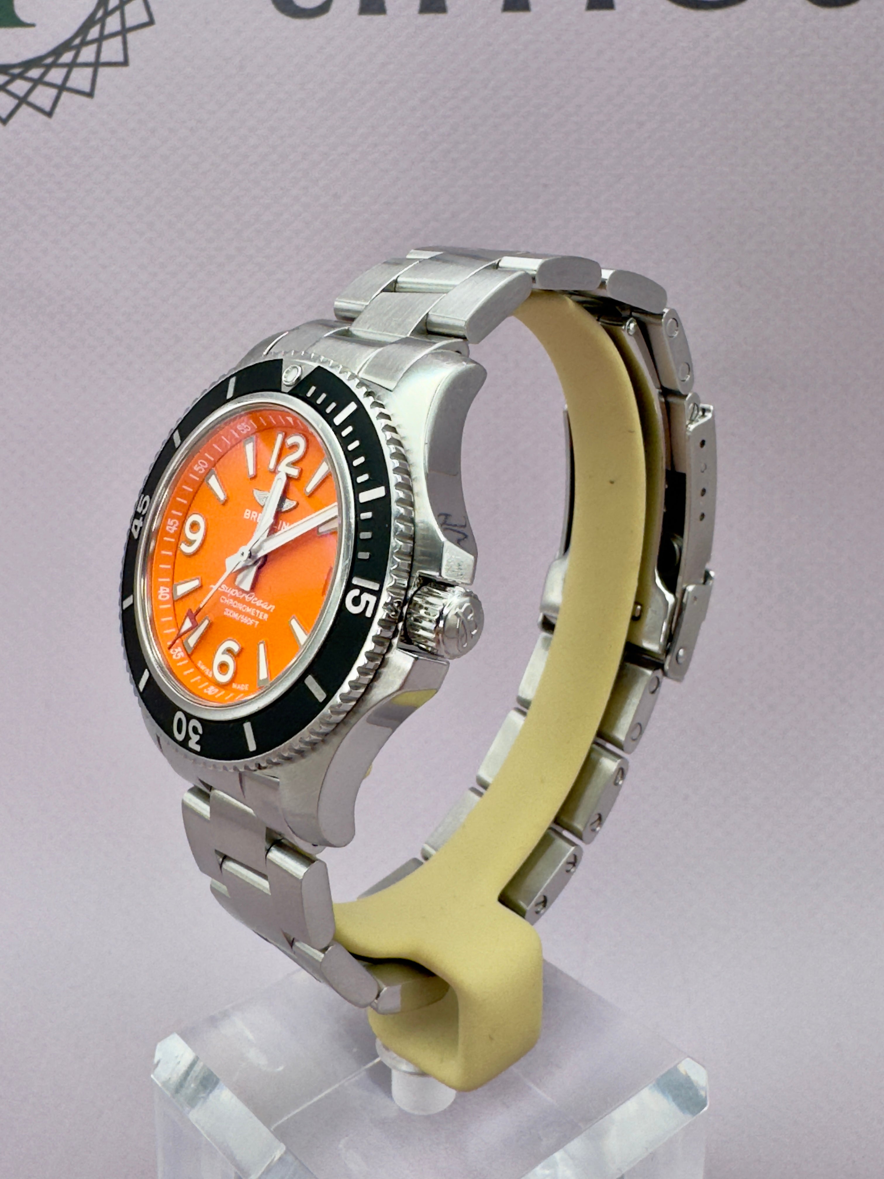 2021 Breitling Superocean 2 Automatic 36MM Orange Dial Full Set - A17316D71O1A1 - TimeTribe