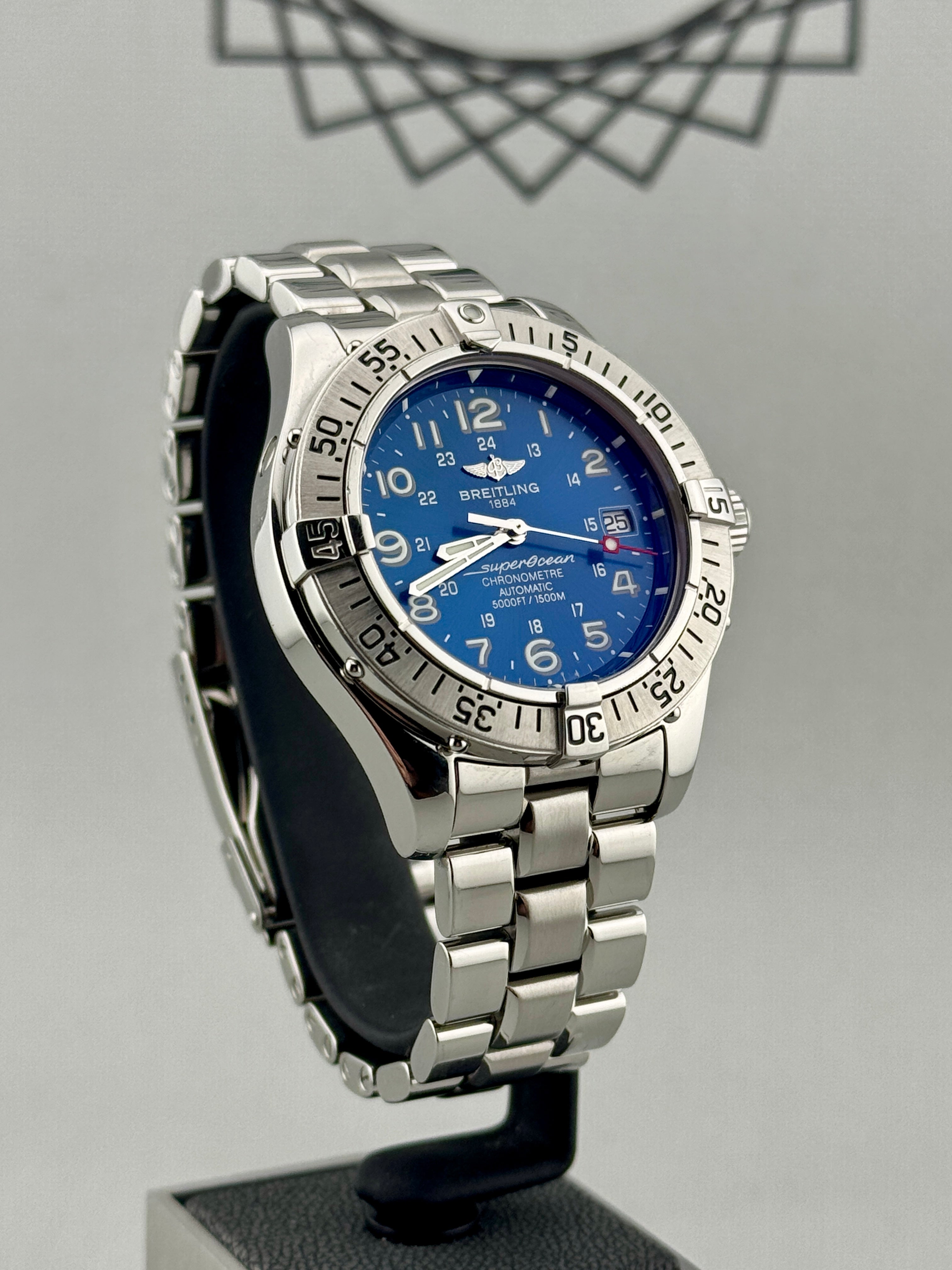 2005 Breitling Superocean A17360 42mm Blue Dial Full Set Part X/Finance Possible