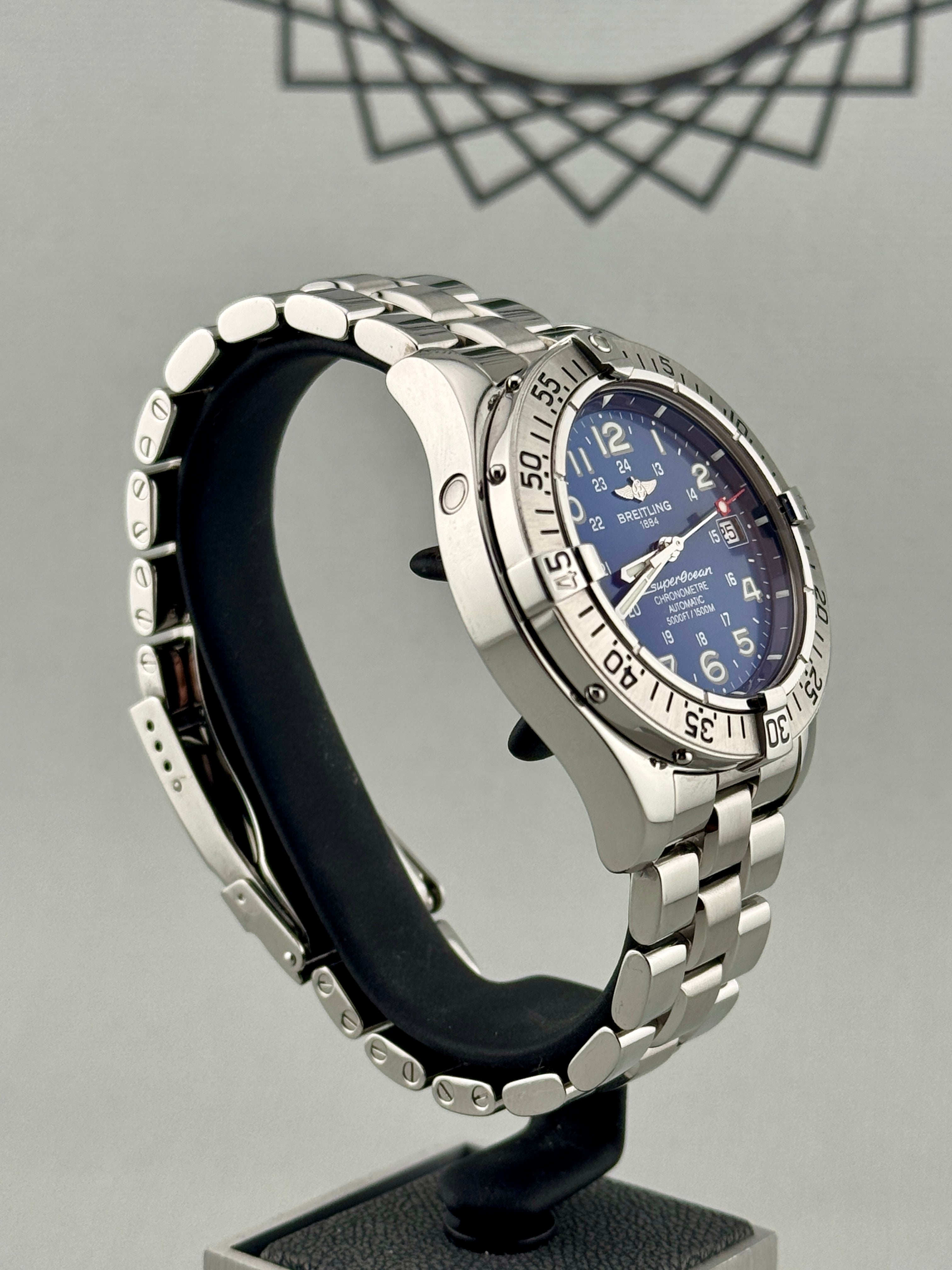 2005 Breitling Superocean A17360 42mm Blue Dial Full Set Part X/Finance Possible