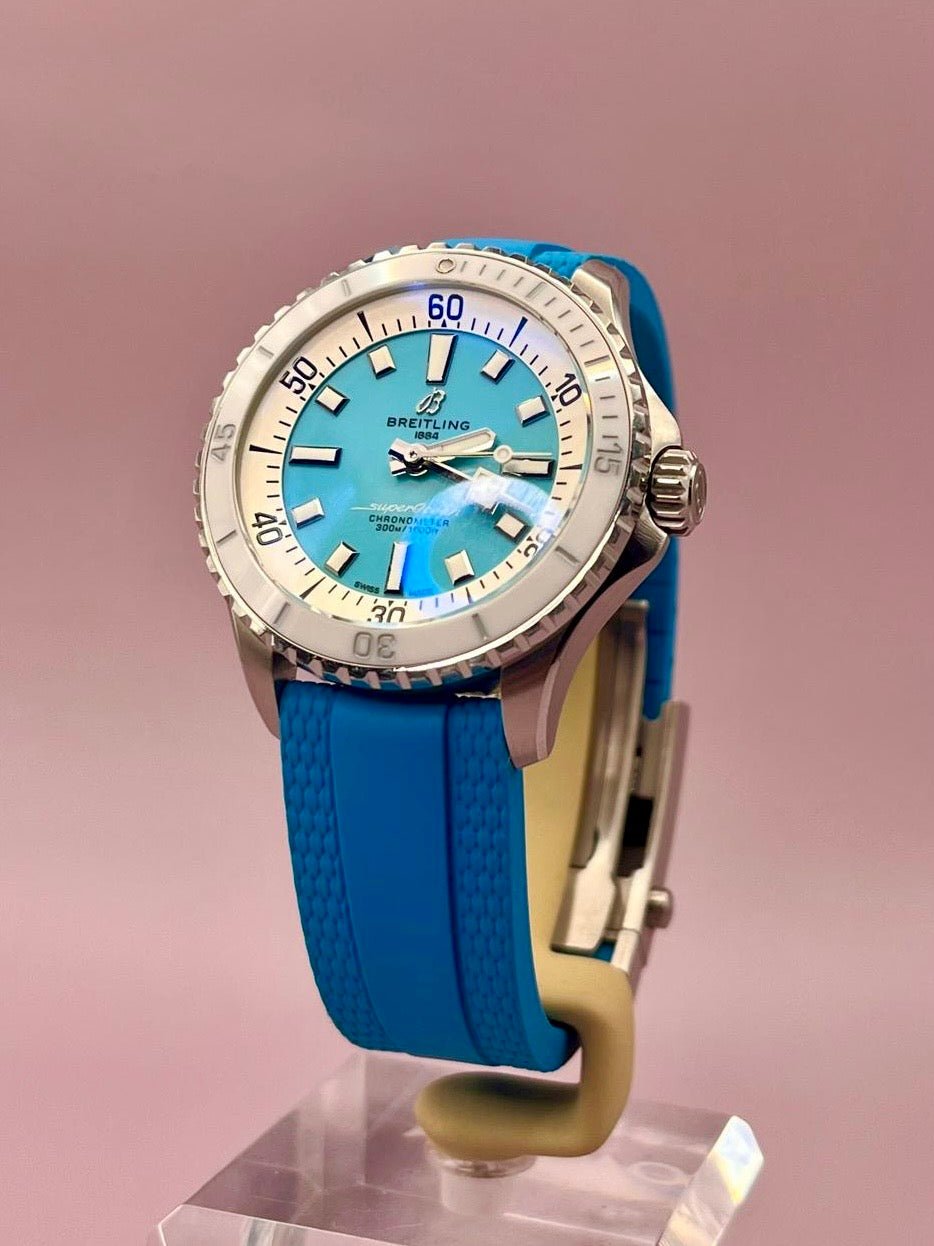 2022 Breitling Superocean A17377 Turquoise Dial - 36mm - Full Set - Rare Dial - TimeTribe