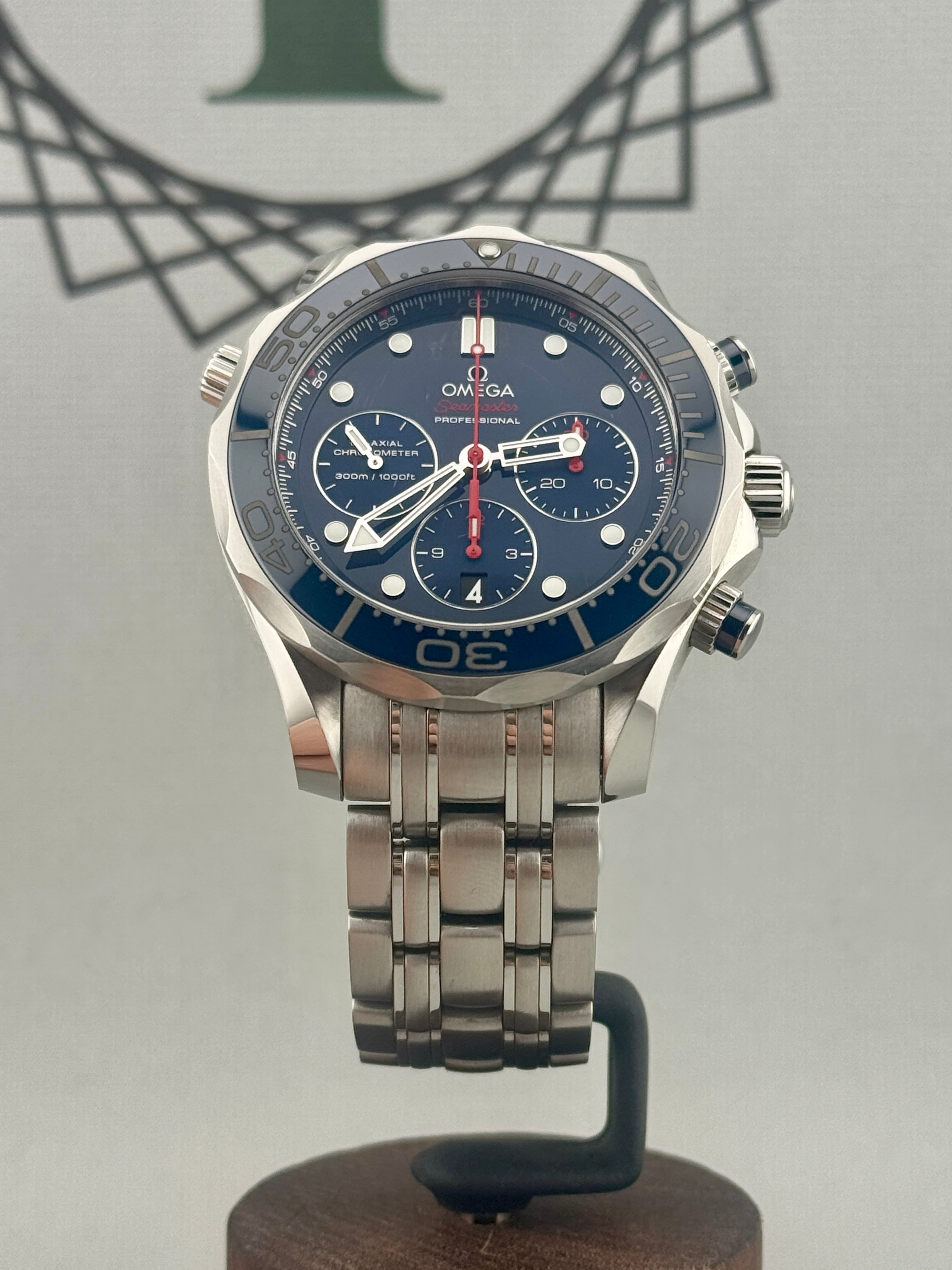 2017 Omega Seamaster Diver 300 Chrono 44mm 212.30.44.50.03.001 Full Set PX Poss