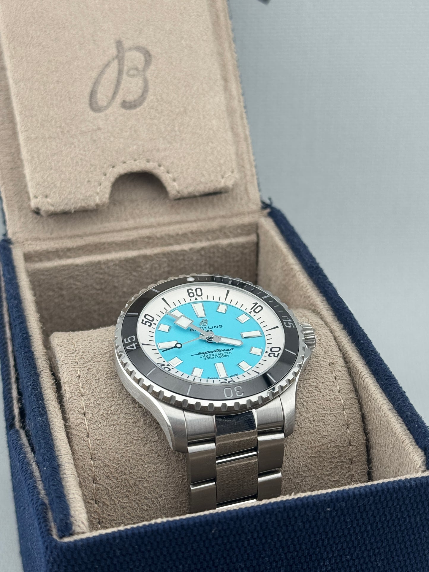 2022 Breitling Superocean Automatic Turquoise 44m A17376 Full Set PX Welcome
