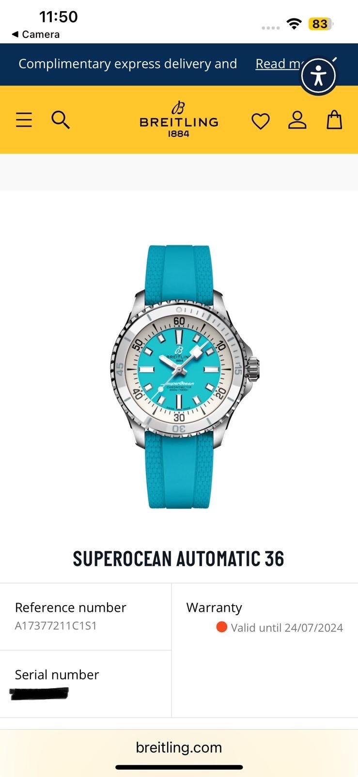 2022 Breitling Superocean A17377 Turquoise Dial - 36mm - Full Set - Rare Dial - TimeTribe