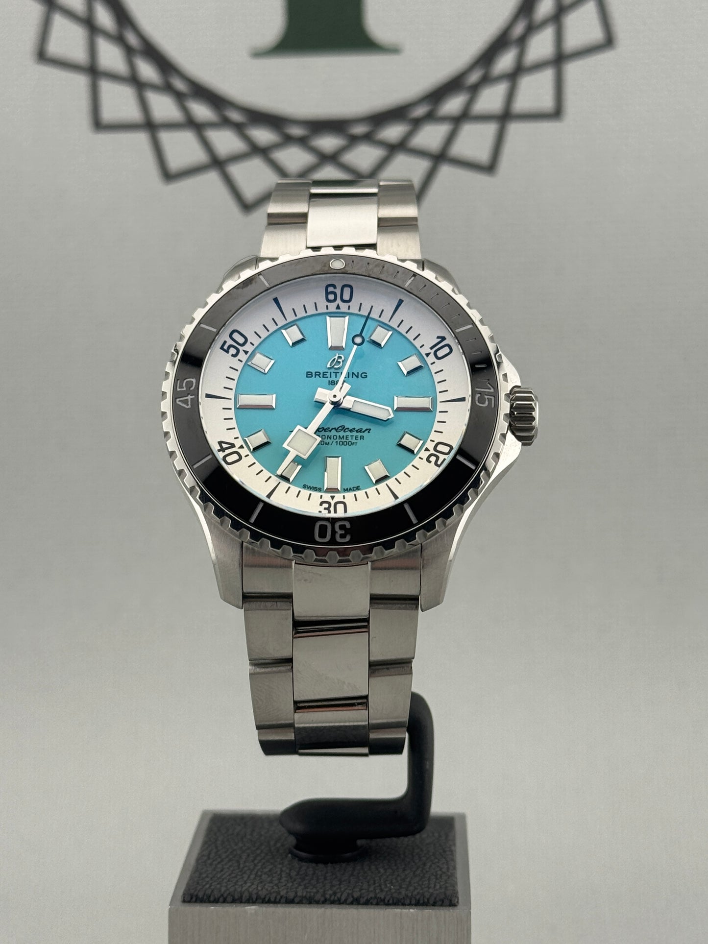 2022 Breitling Superocean Automatic Turquoise 44m A17376 Full Set PX Welcome