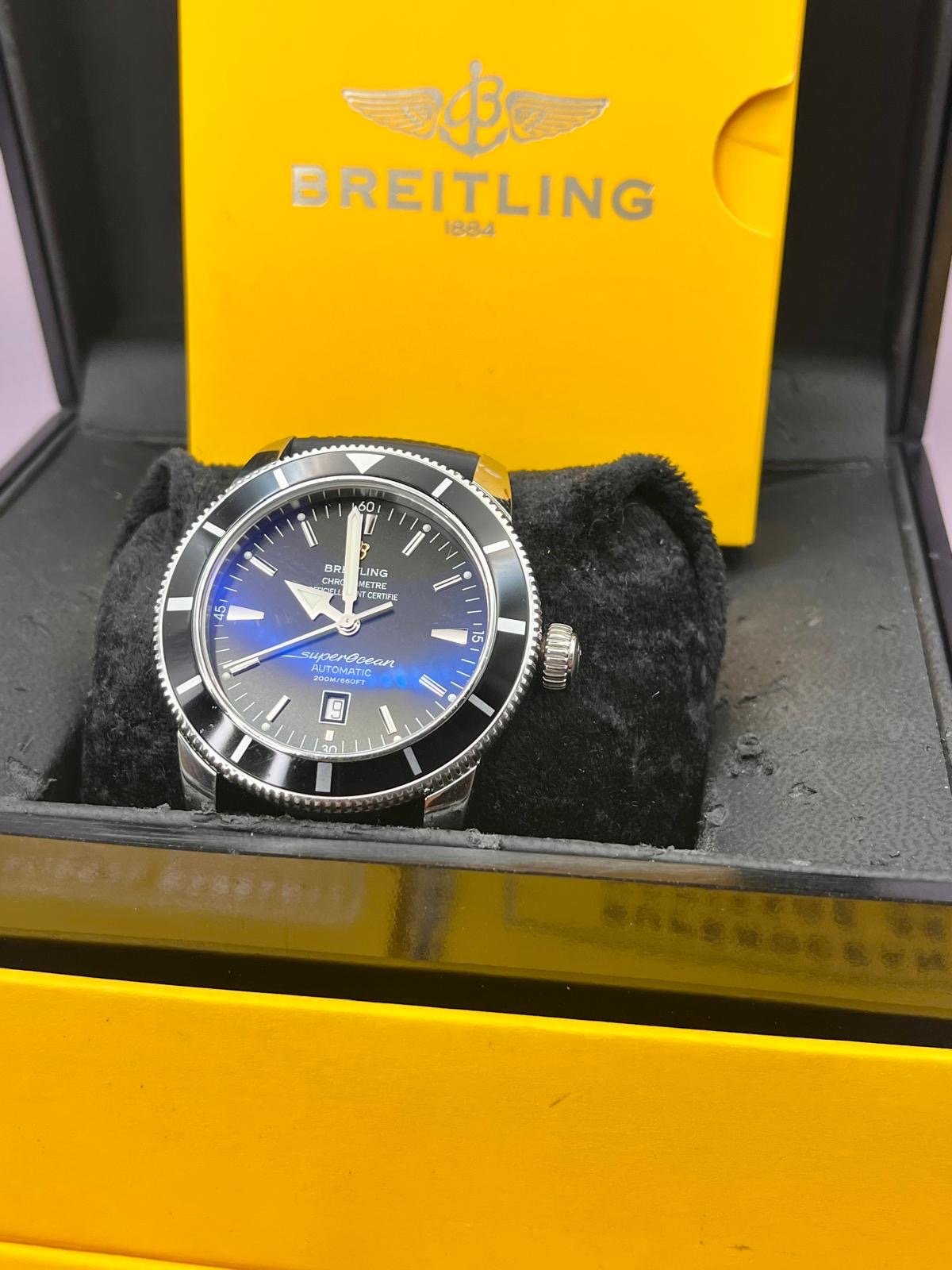 Breitling Superocean Men's Black Watch Automatic - A17320 - 44m - Full Set - TimeTribe