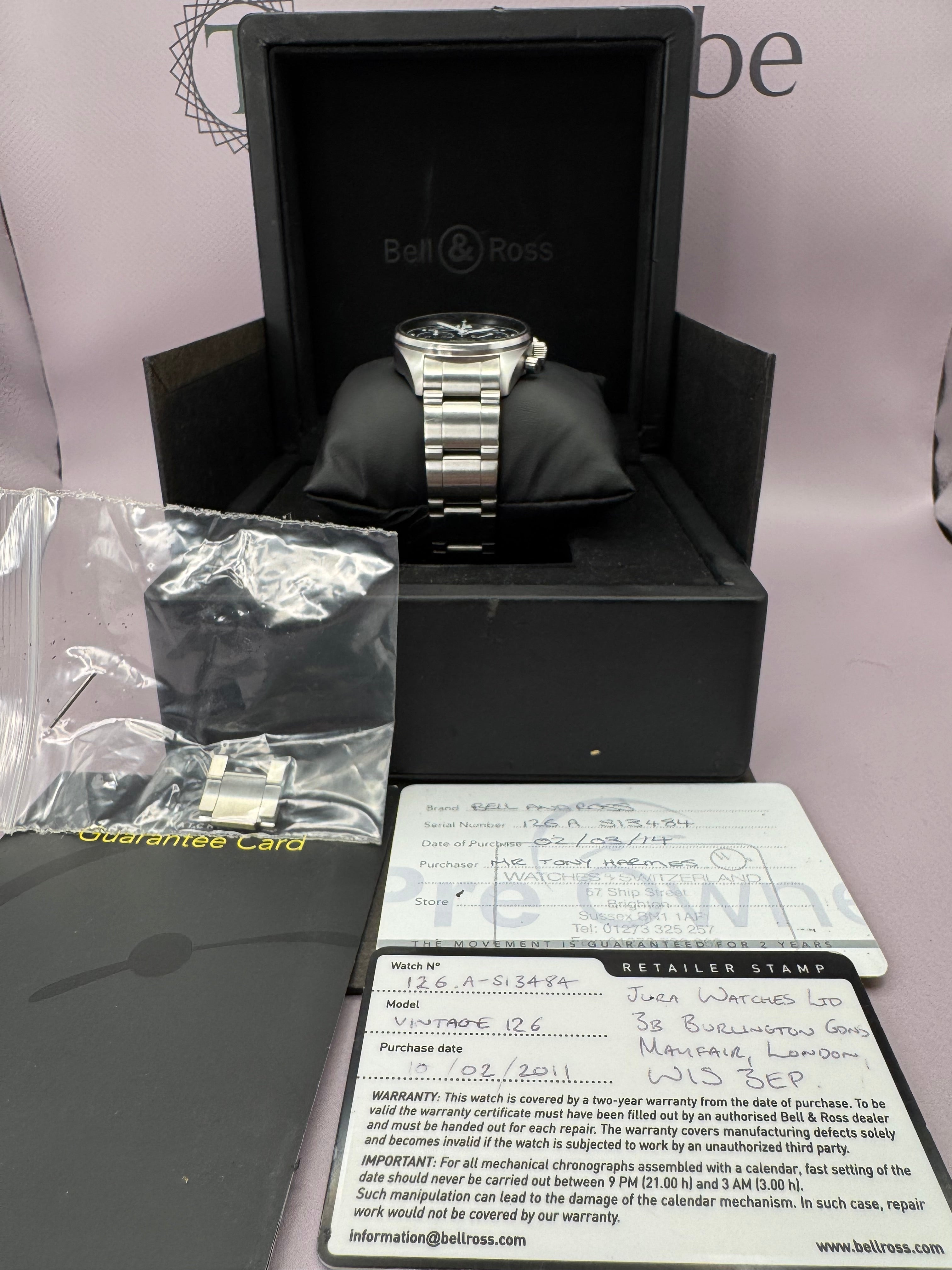 Bell＆Ross Men's Watch - Vintage 126 BR126 - 41mm - Chronograph - TimeTribe