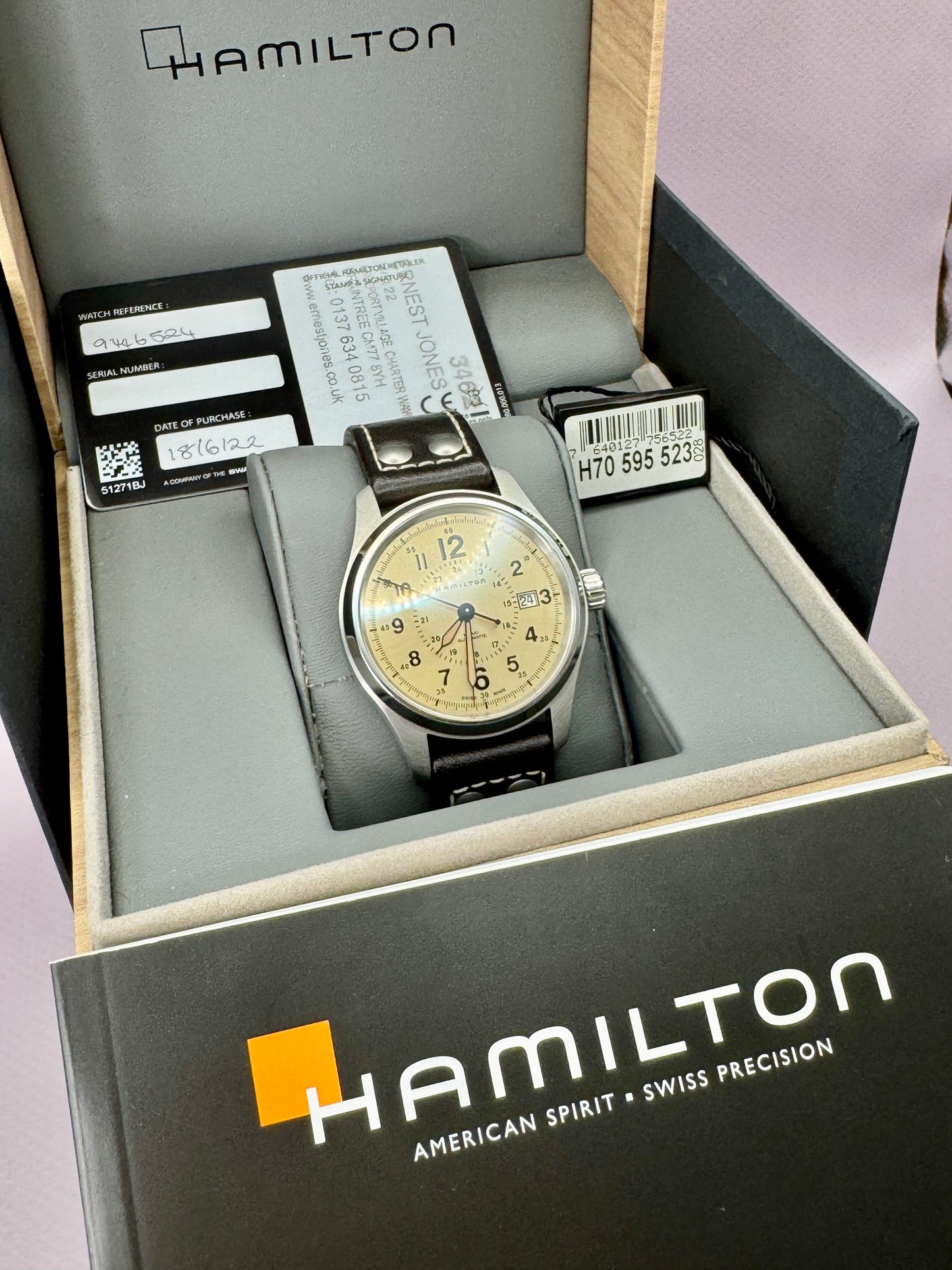 2022 Hamilton Khaki Field Automatic Champagne Dial -H703050 -40mm -Full Set