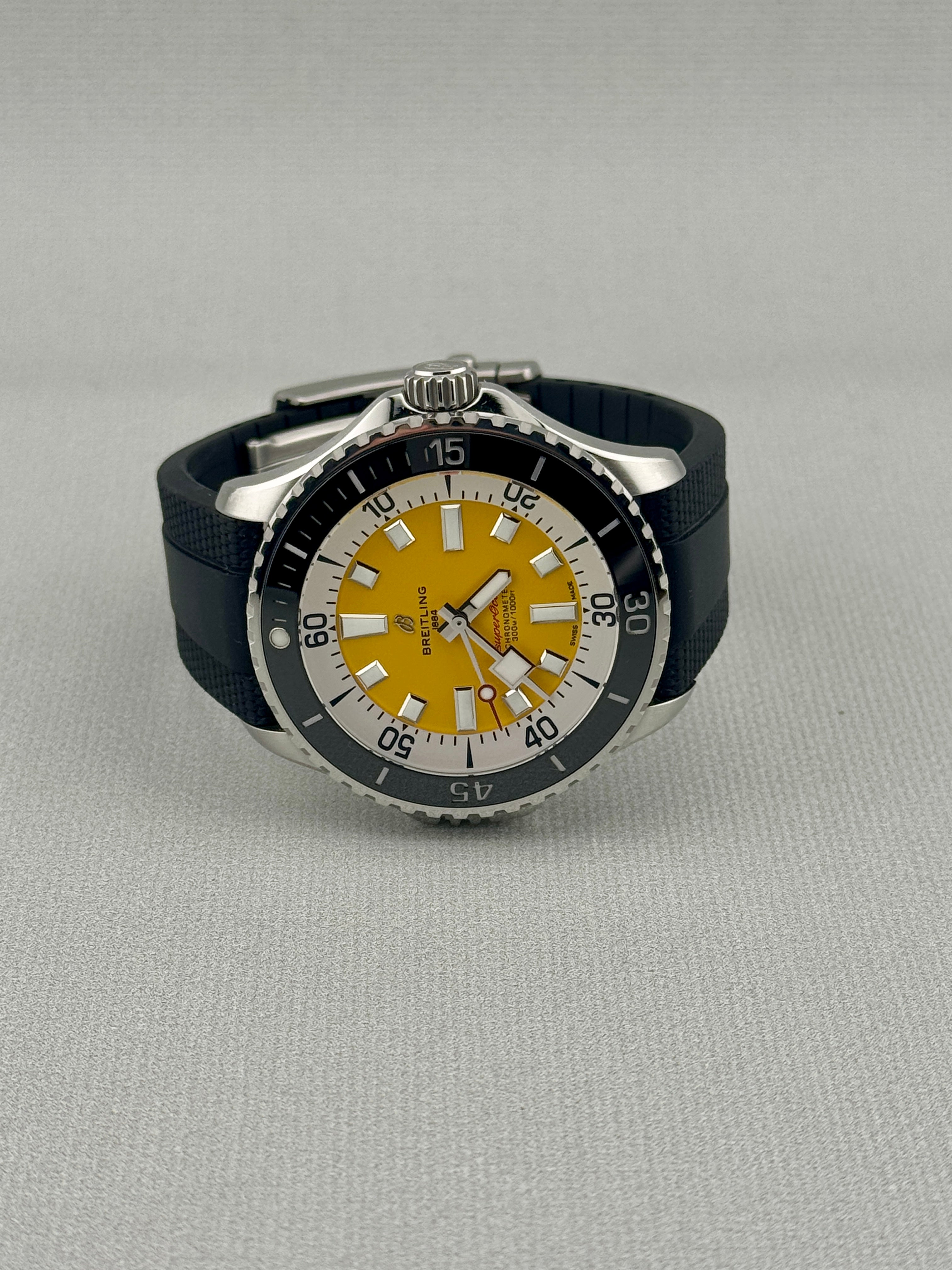 2026 Breitling Superocean 1 of 500 46mm Yellow Dial A17378 Full Set PX Poss