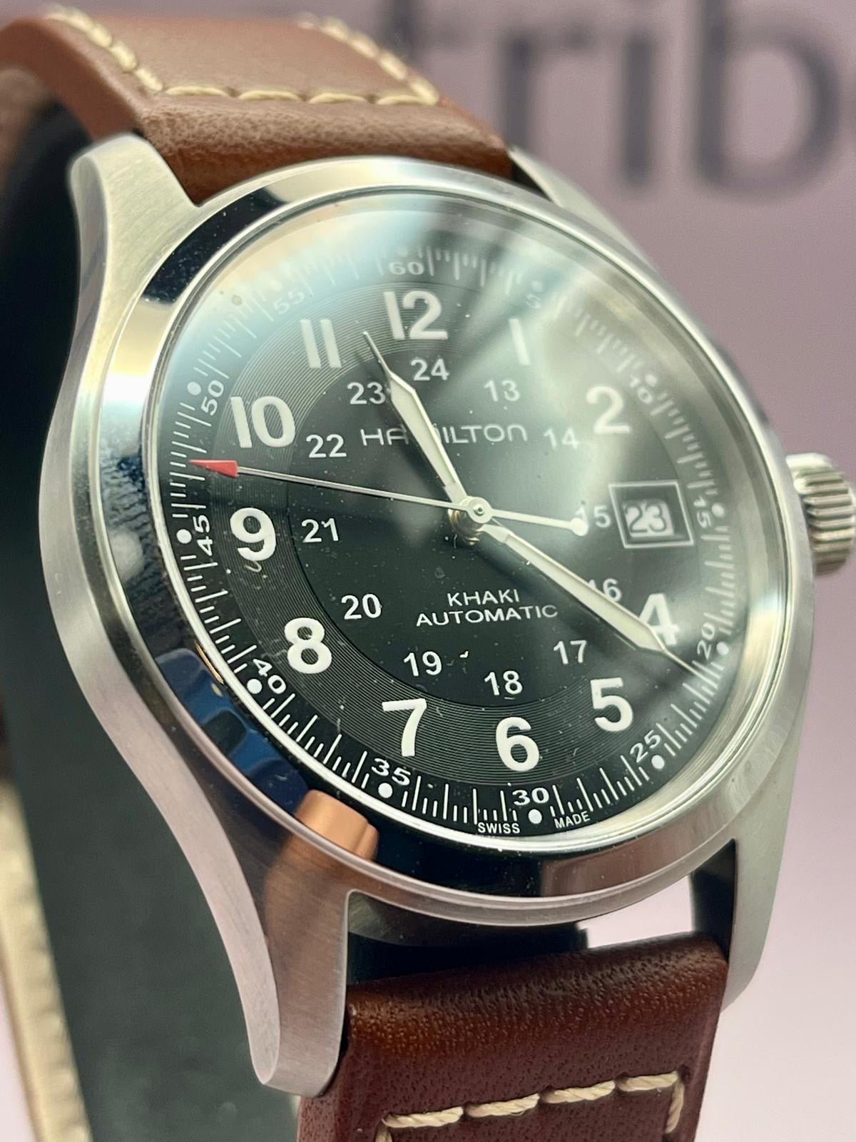 Hamilton Khaki Field Men's Watch Brown Leather Strap - H70455533 - 38mm - TimeTribe