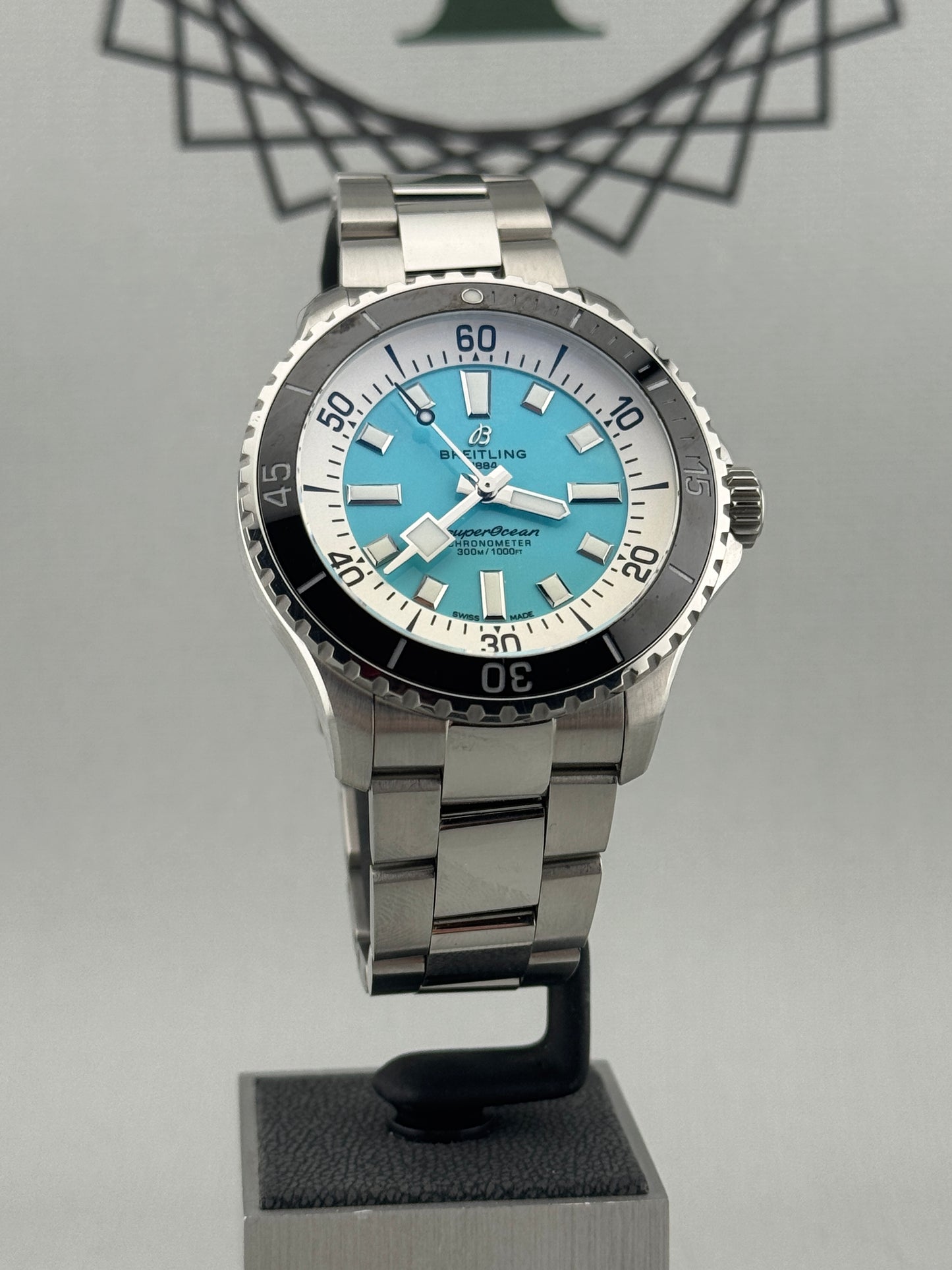 2022 Breitling Superocean Automatic Turquoise 44m A17376 Full Set PX Welcome
