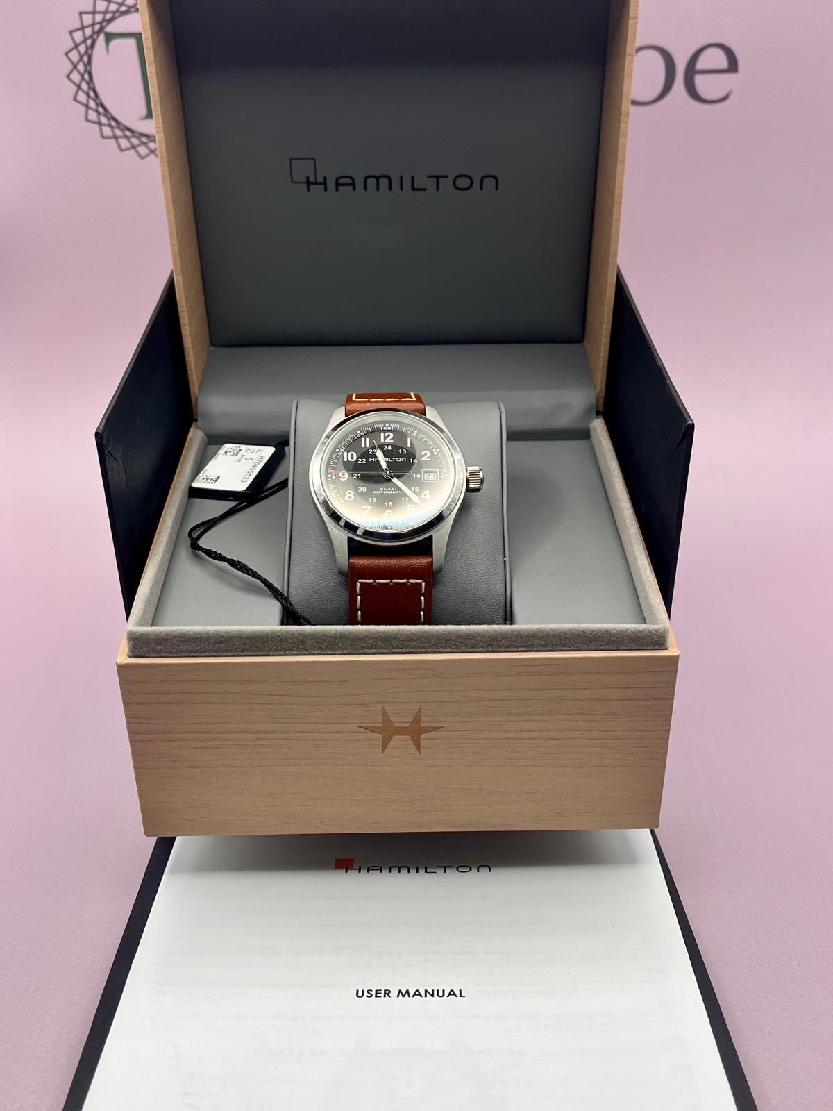 Hamilton Khaki Field Men's Watch Brown Leather Strap - H70455533 - 38mm - TimeTribe