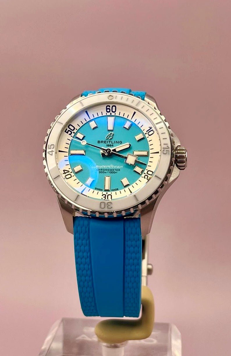 2022 Breitling Superocean A17377 Turquoise Dial - 36mm - Full Set - Rare Dial - TimeTribe