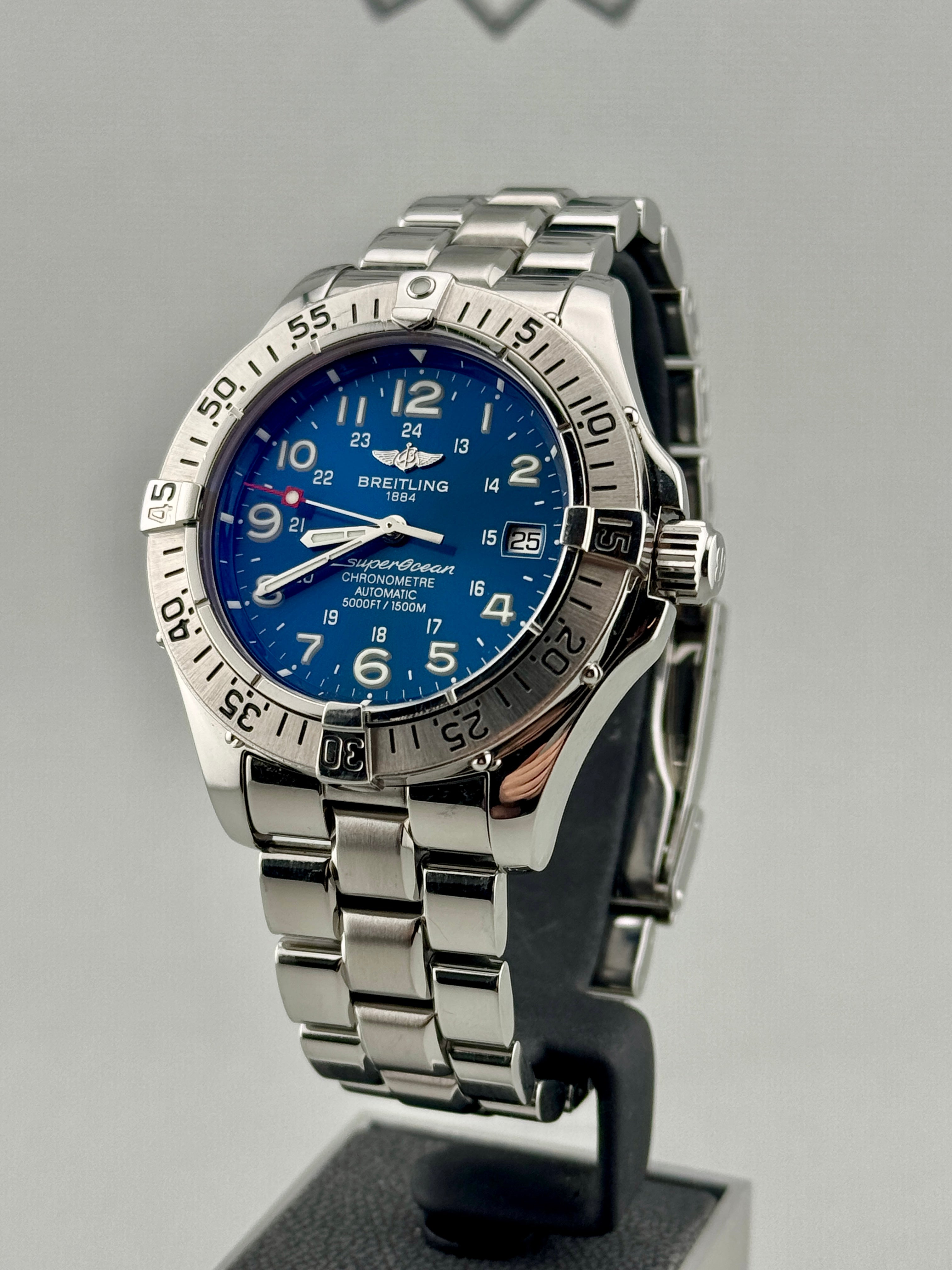 2005 Breitling Superocean A17360 42mm Blue Dial Full Set Part X/Finance Possible