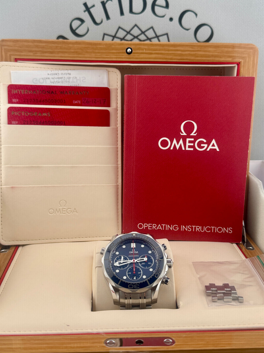 2017 Omega Seamaster Diver 300 Chrono 44mm 212.30.44.50.03.001 Full Set PX Poss