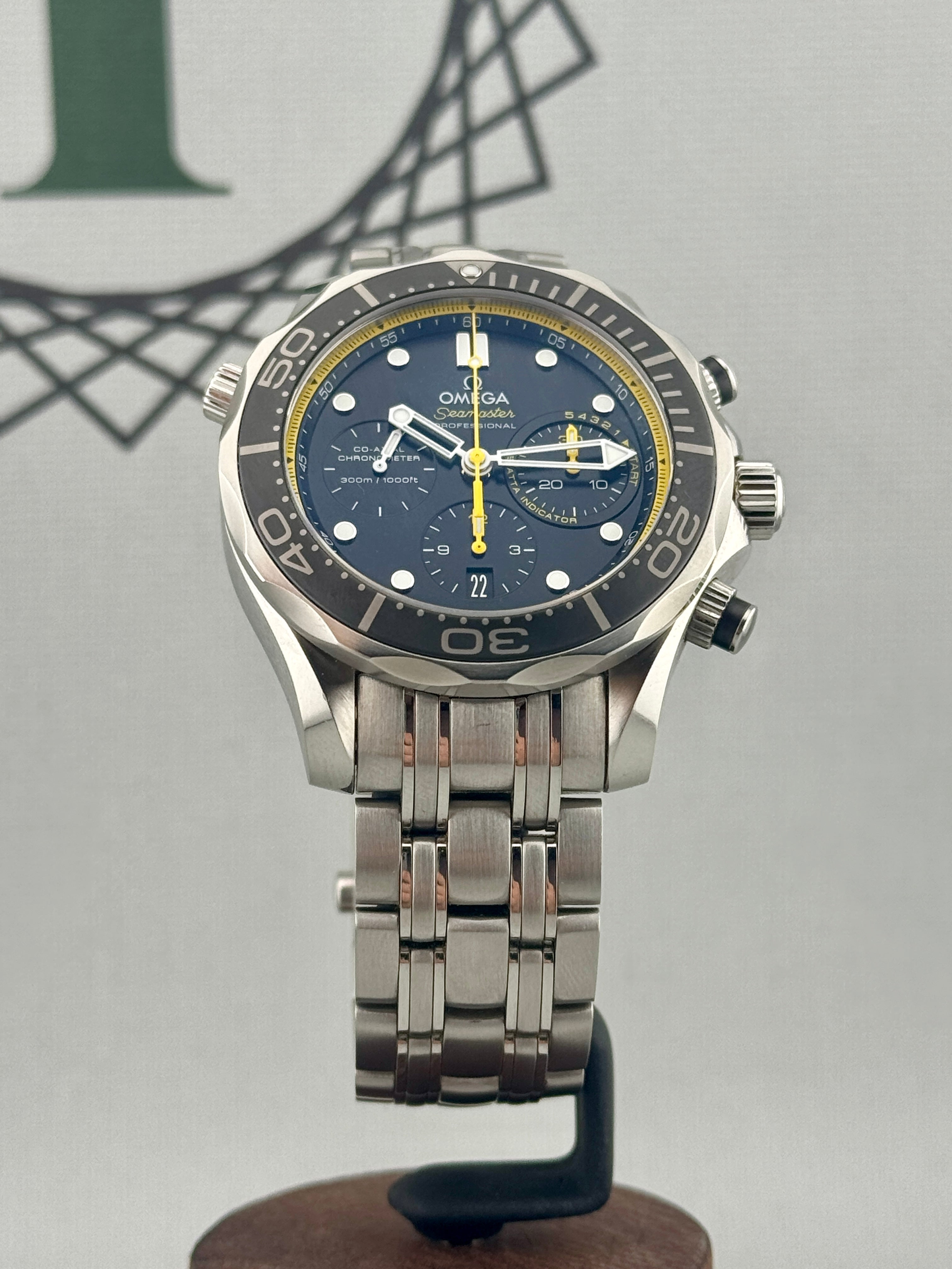 2018 Omega SeaMaster Diver 300 Chrono 212.30.44.50.01.002 Auto Full Set PX Poss