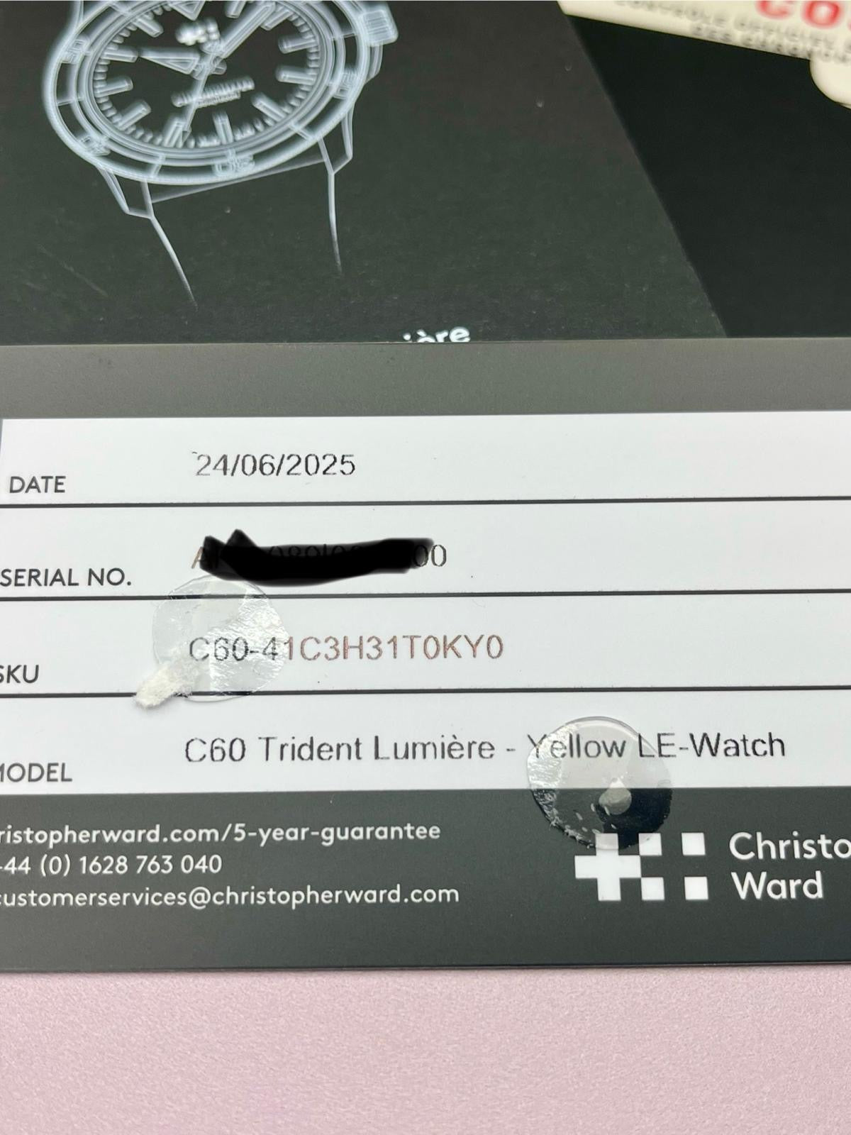 2025 Christopher Ward C60 Trident Lumiere Blue - 41mm - Titanium - Full Set - TimeTribe