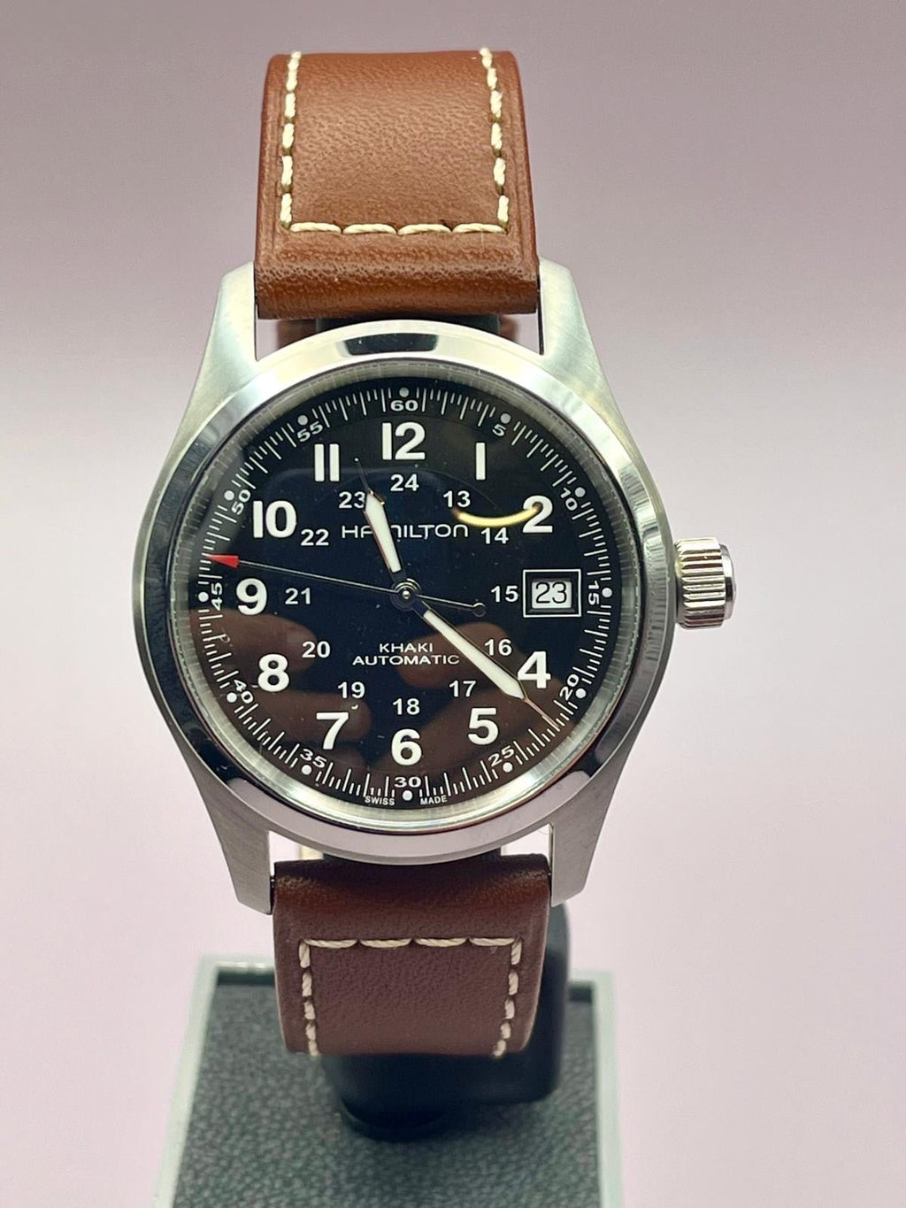 Hamilton Khaki Field Men's Watch Brown Leather Strap - H70455533 - 38mm - TimeTribe
