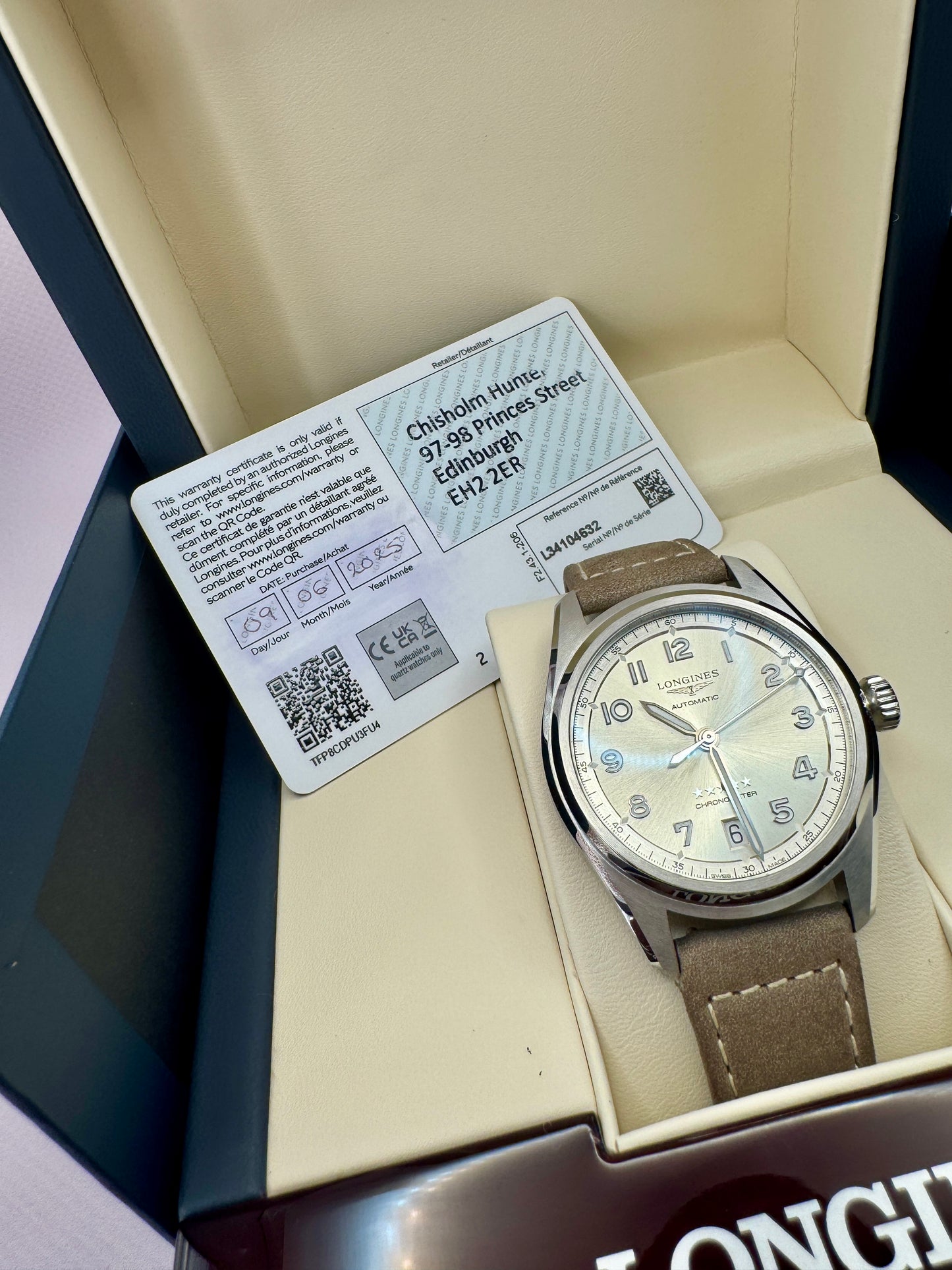 2025 *UNWORN* Longines Spirit Chronometer 37mm Champagne Dial -L34104632