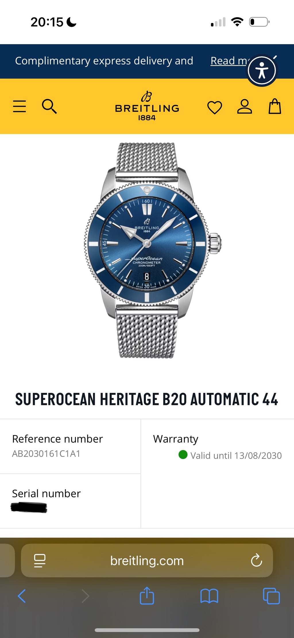 *BRAND NEW* BREITLING Men's Superocean Heritage B20 - 44mm - AB2030 - PX Welcome - TimeTribe