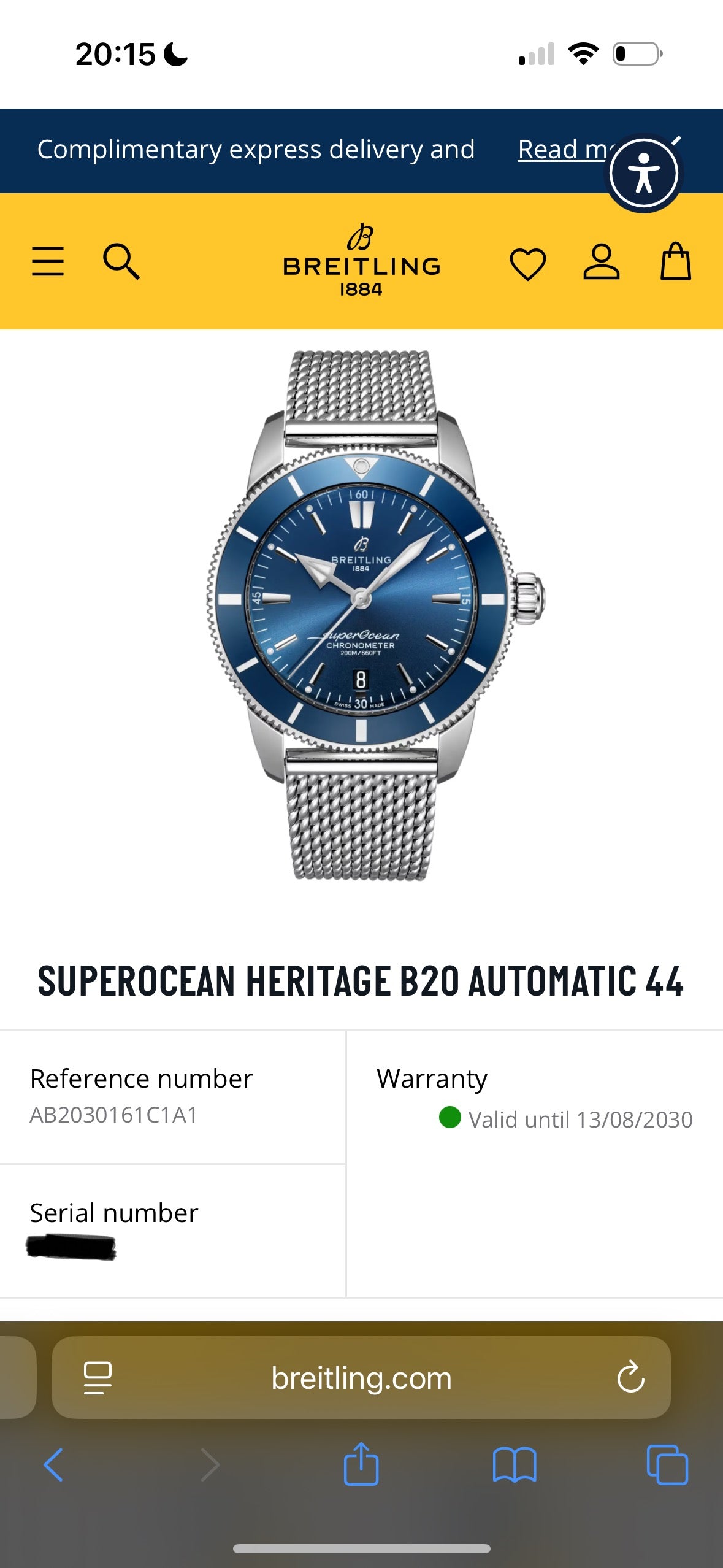 *BRAND NEW* BREITLING Men's Superocean Heritage B20 - 44mm - AB2030 - PX Welcome