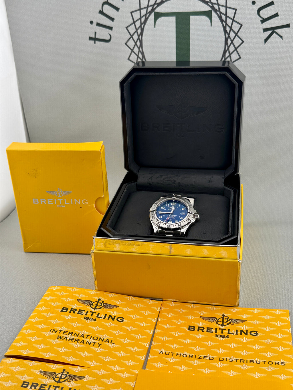 2005 Breitling Superocean A17360 42mm Blue Dial Full Set Part X/Finance Possible