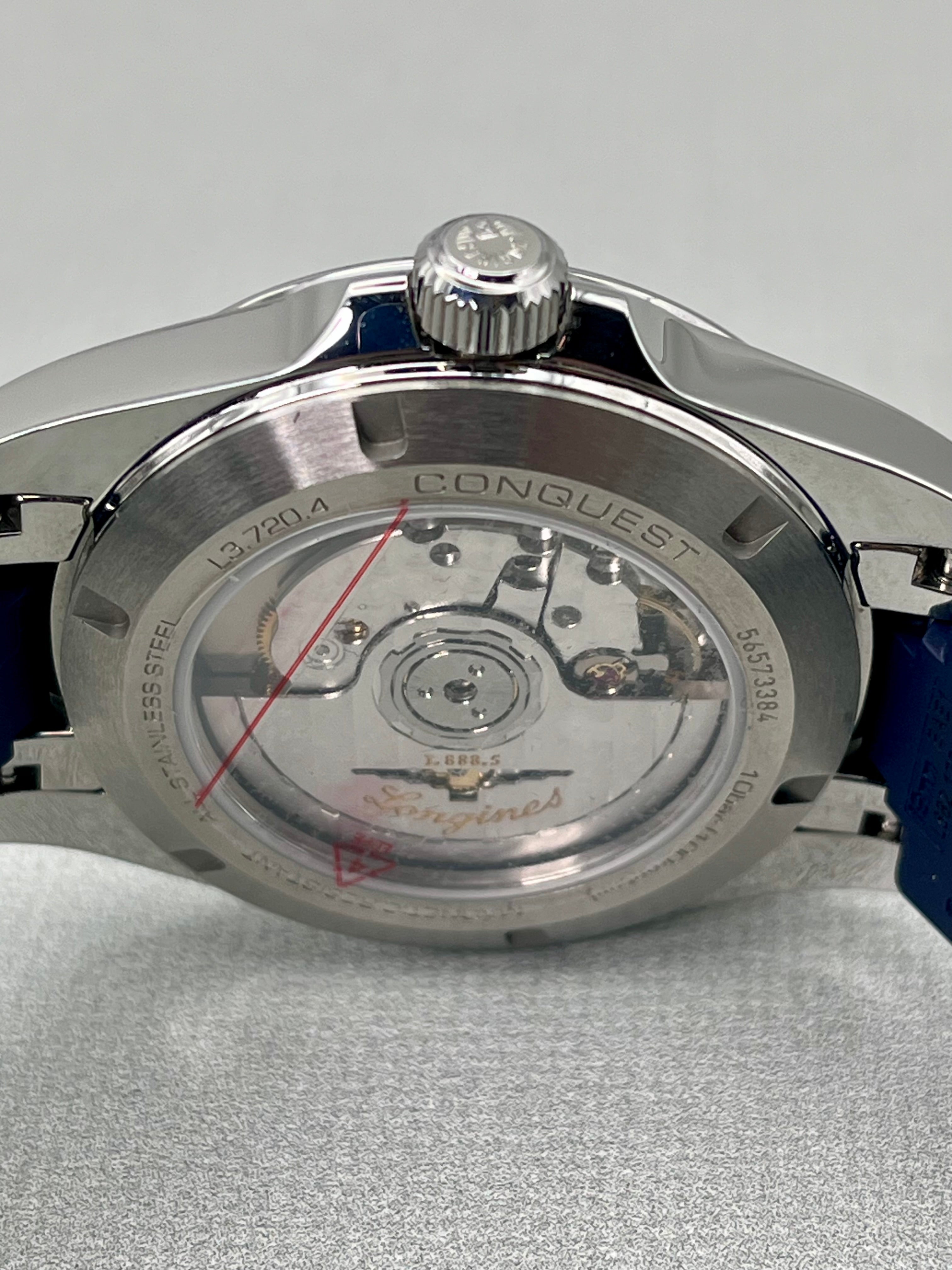 2025 Longines Conquest Automatic - 2 x OEM Straps - 38mm - Mint -L3.720.4.92.9